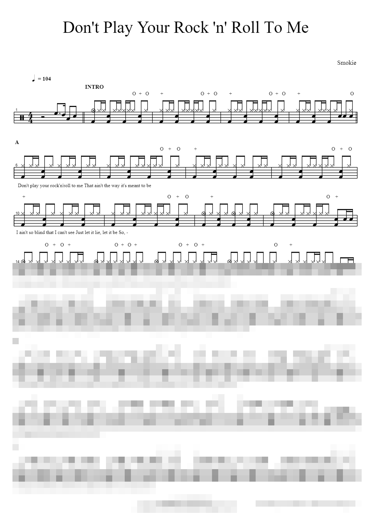 Don't Play Your Rock 'n' Roll To Me Sheet Music Preview