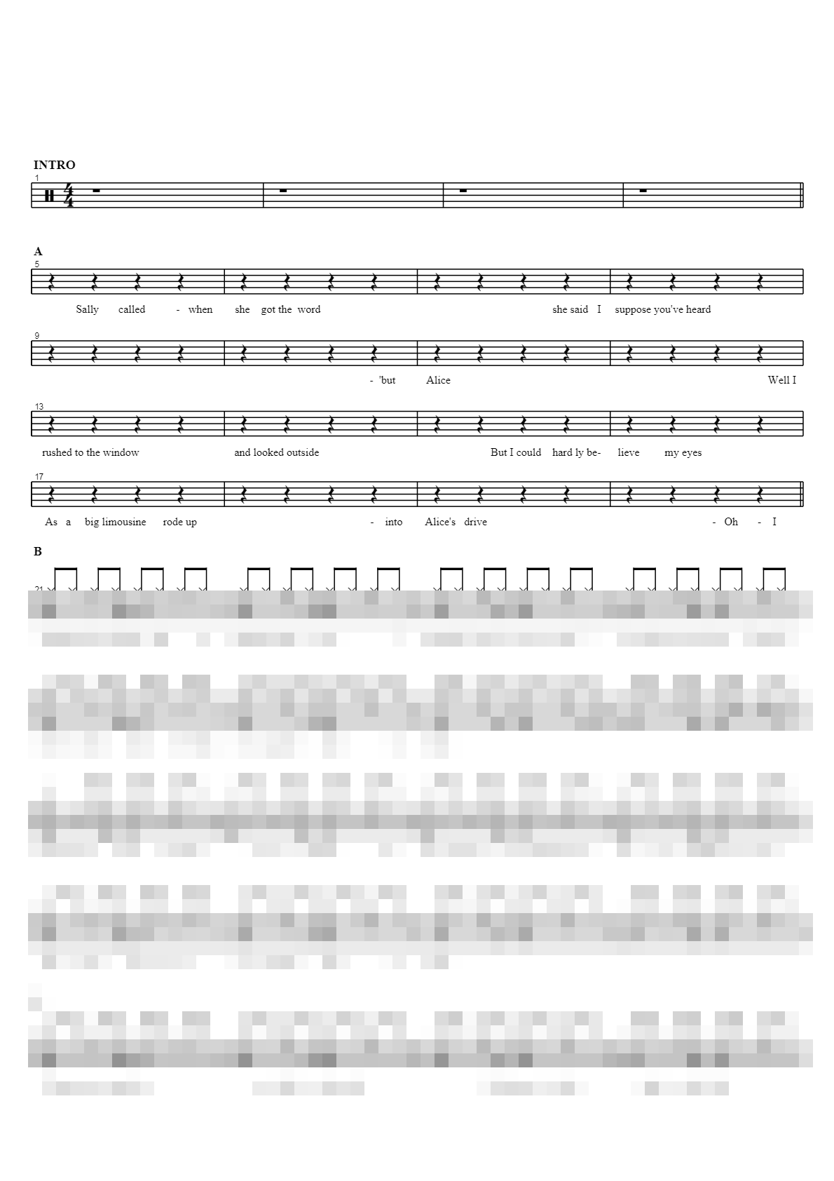 Living Next Door To Alice Sheet Music Preview
