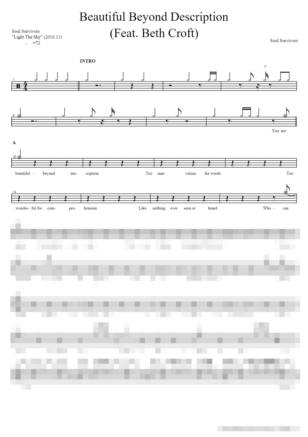 Beautiful Beyond Description Sheet Music Preview