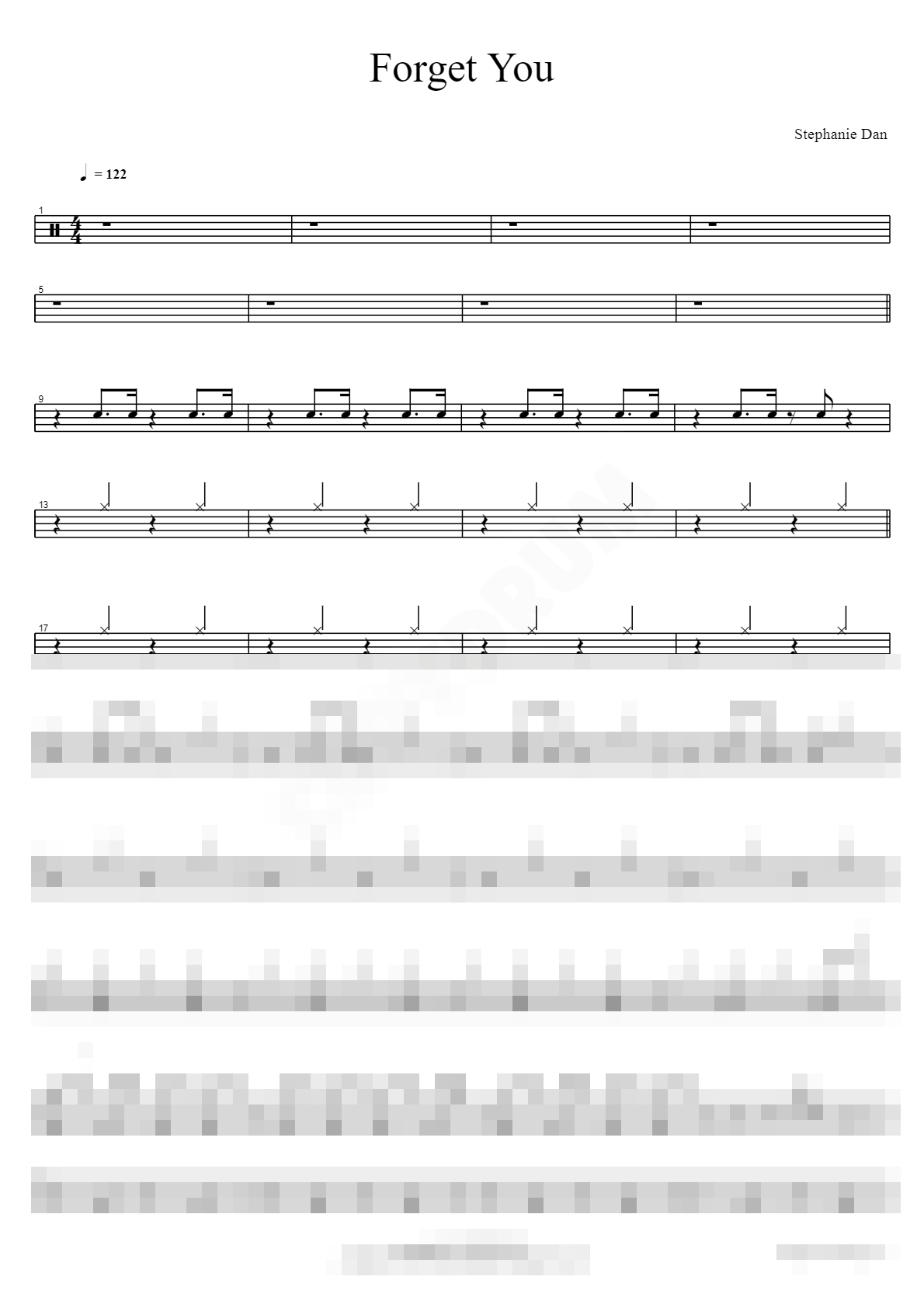Forget You Sheet Music Preview