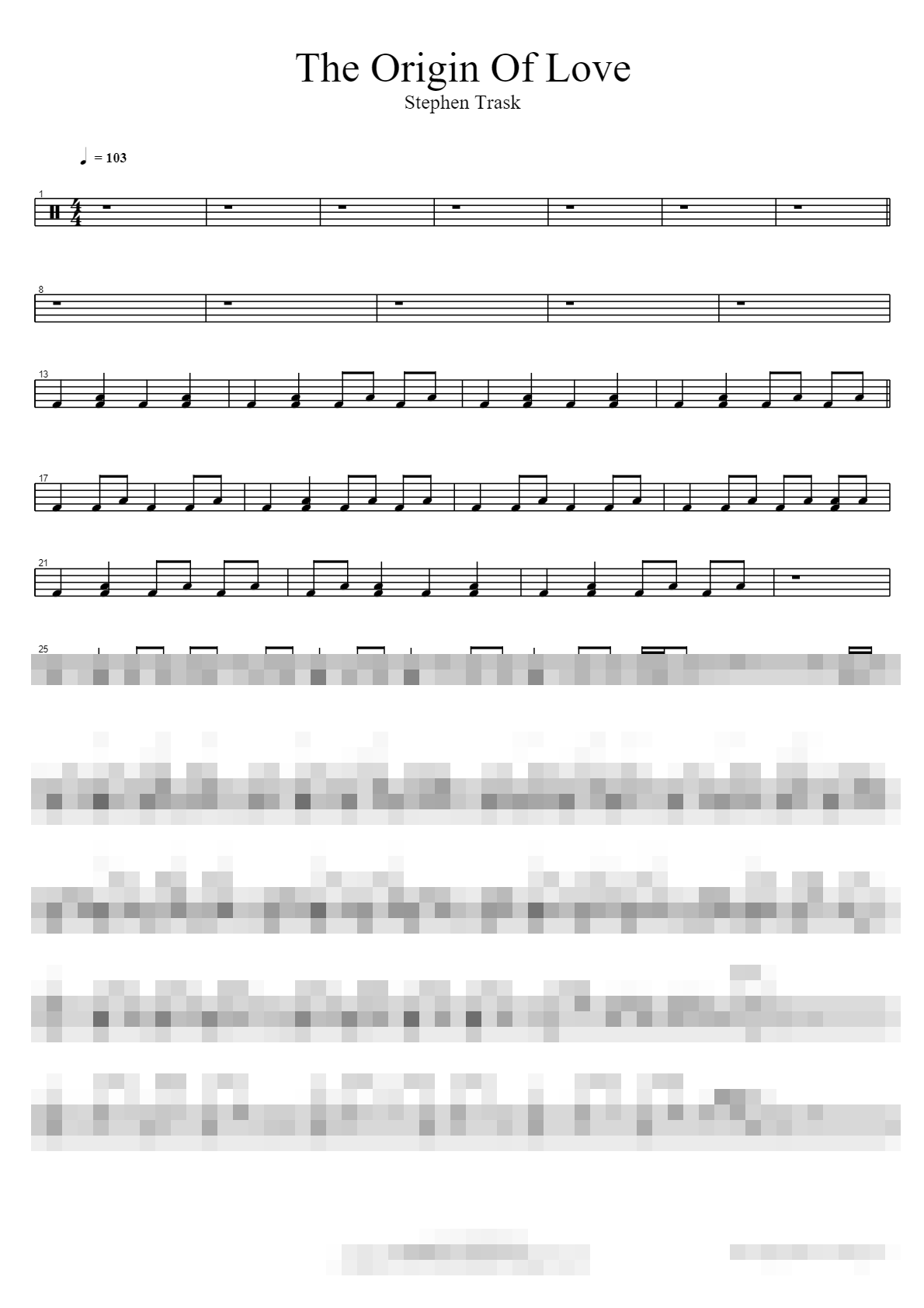 The Origin Of Love Sheet Music Preview