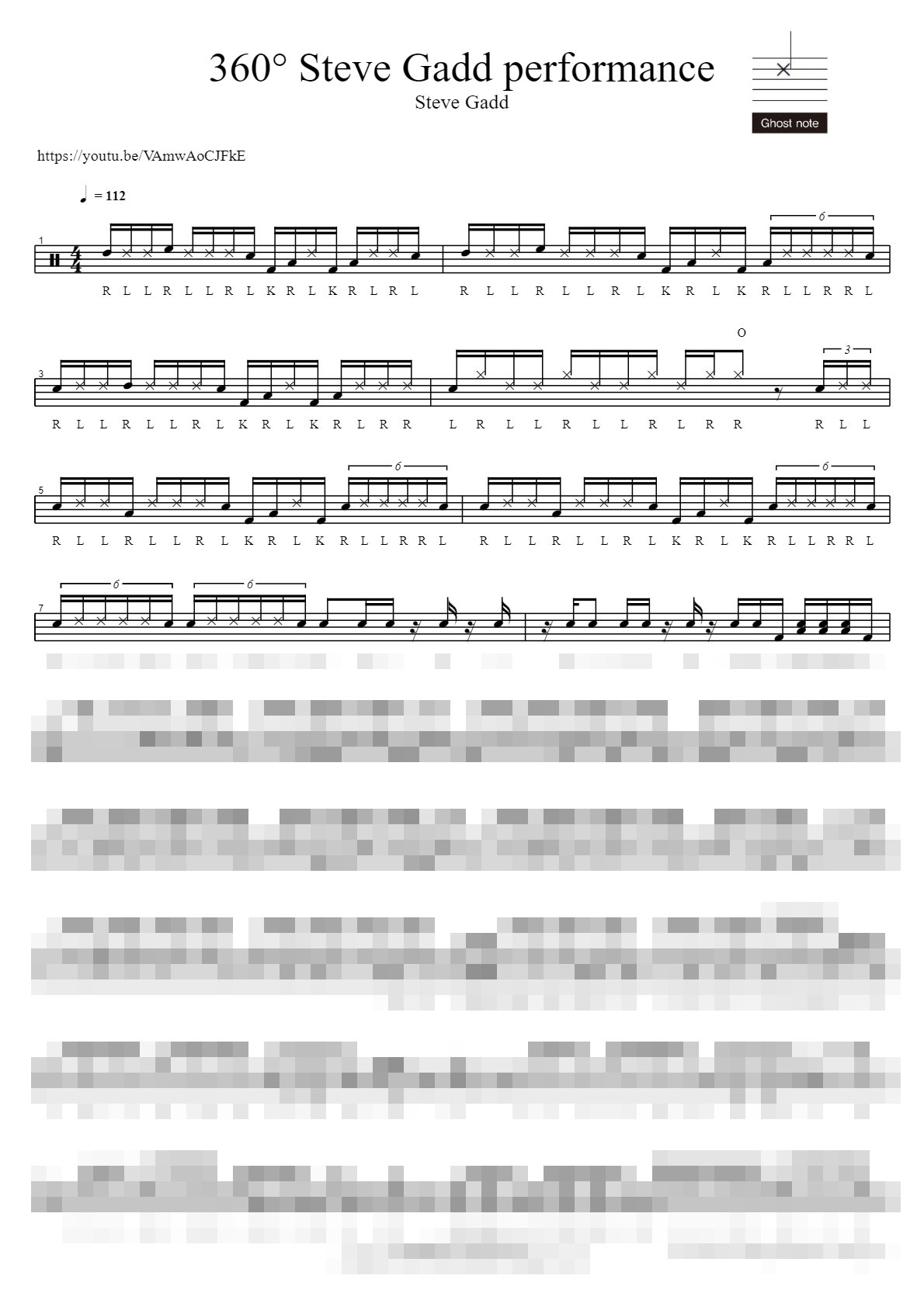 360° Steve Gadd performance Sheet Music Preview