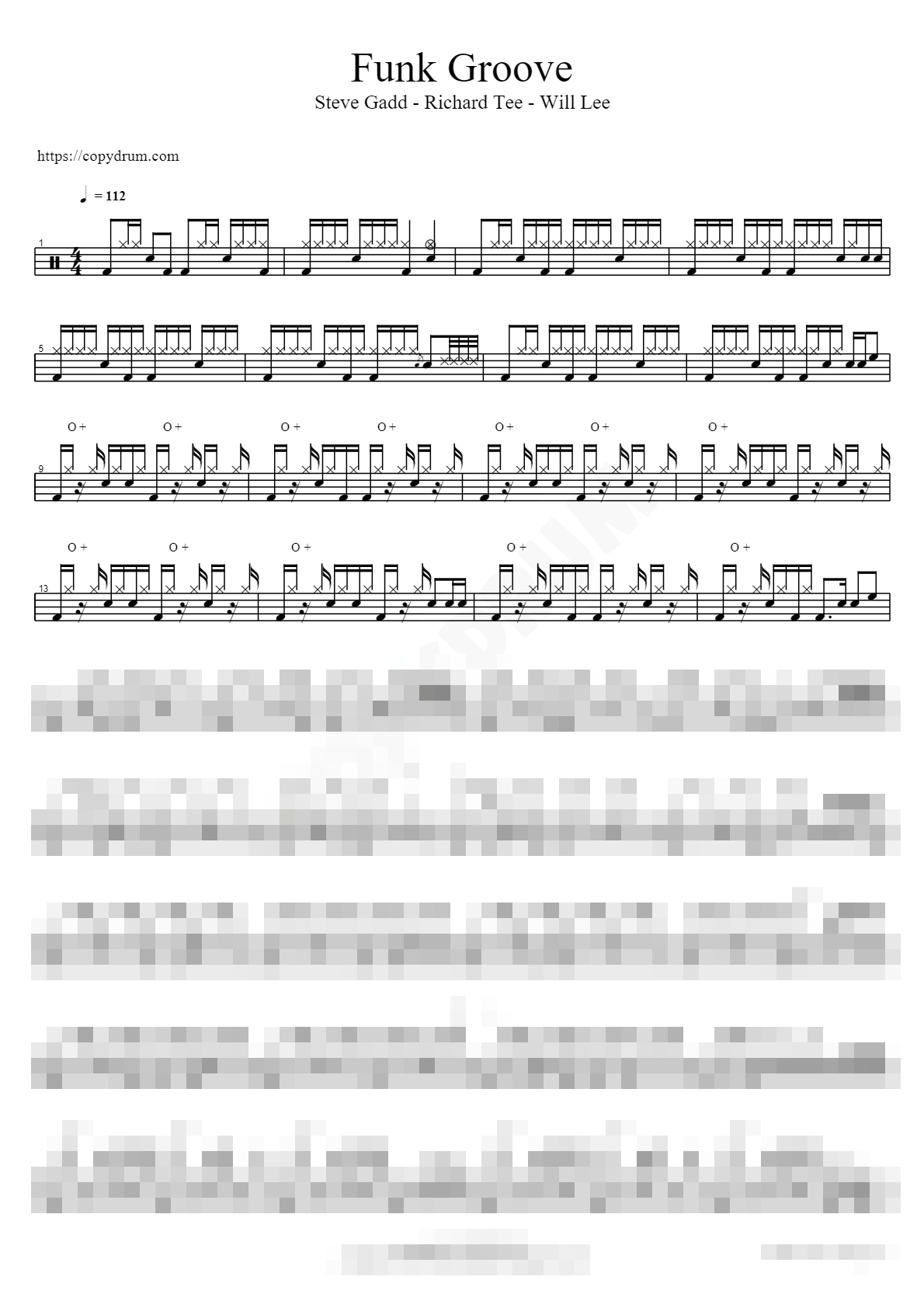 Funk Groove Sheet Music Preview