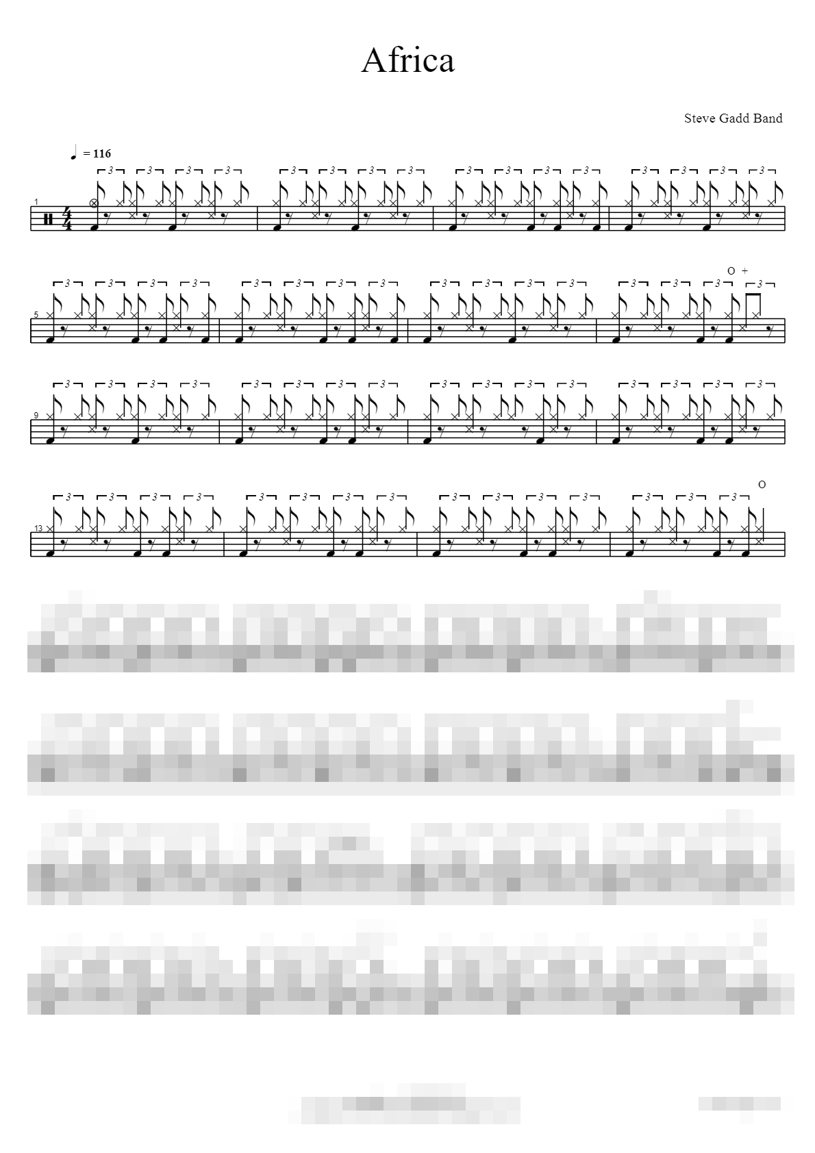 Africa Sheet Music Preview