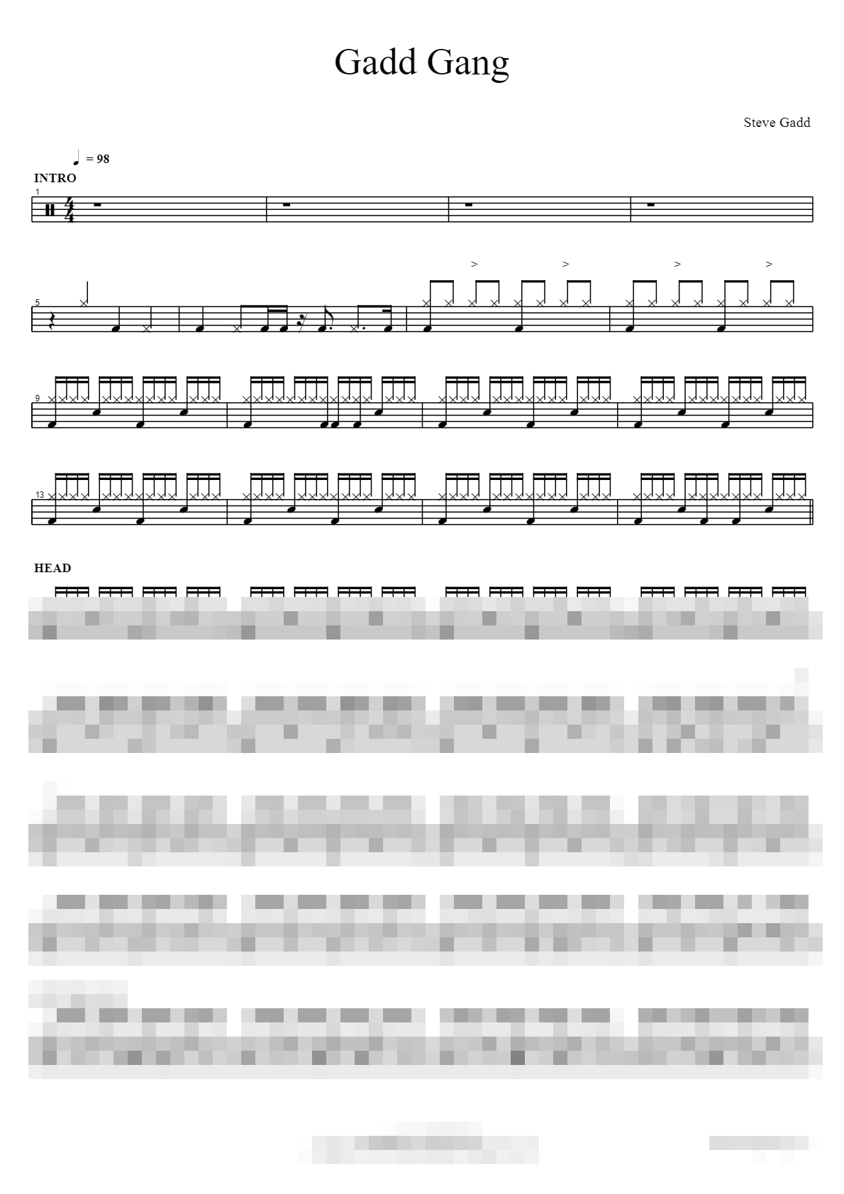 Gadd Gang Sheet Music Preview
