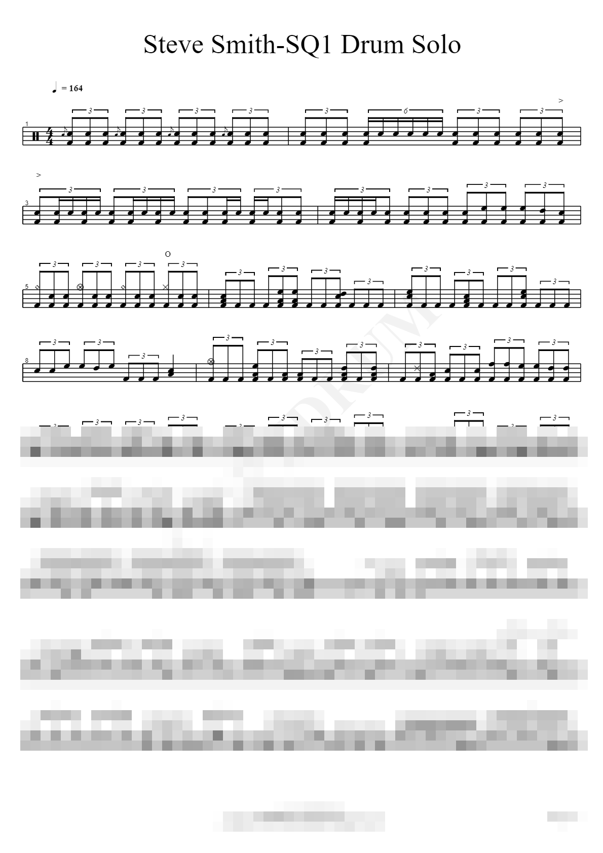 SQ1 Drum Solo Sheet Music Preview