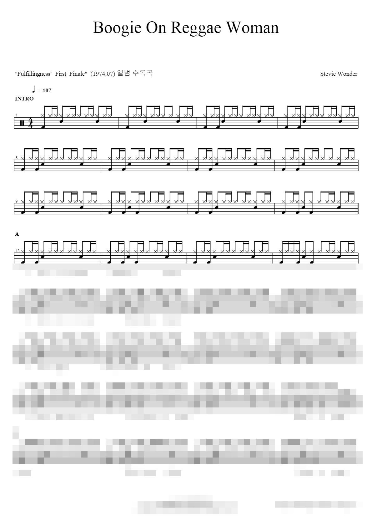 Boogie On Reggae Woman Sheet Music Preview