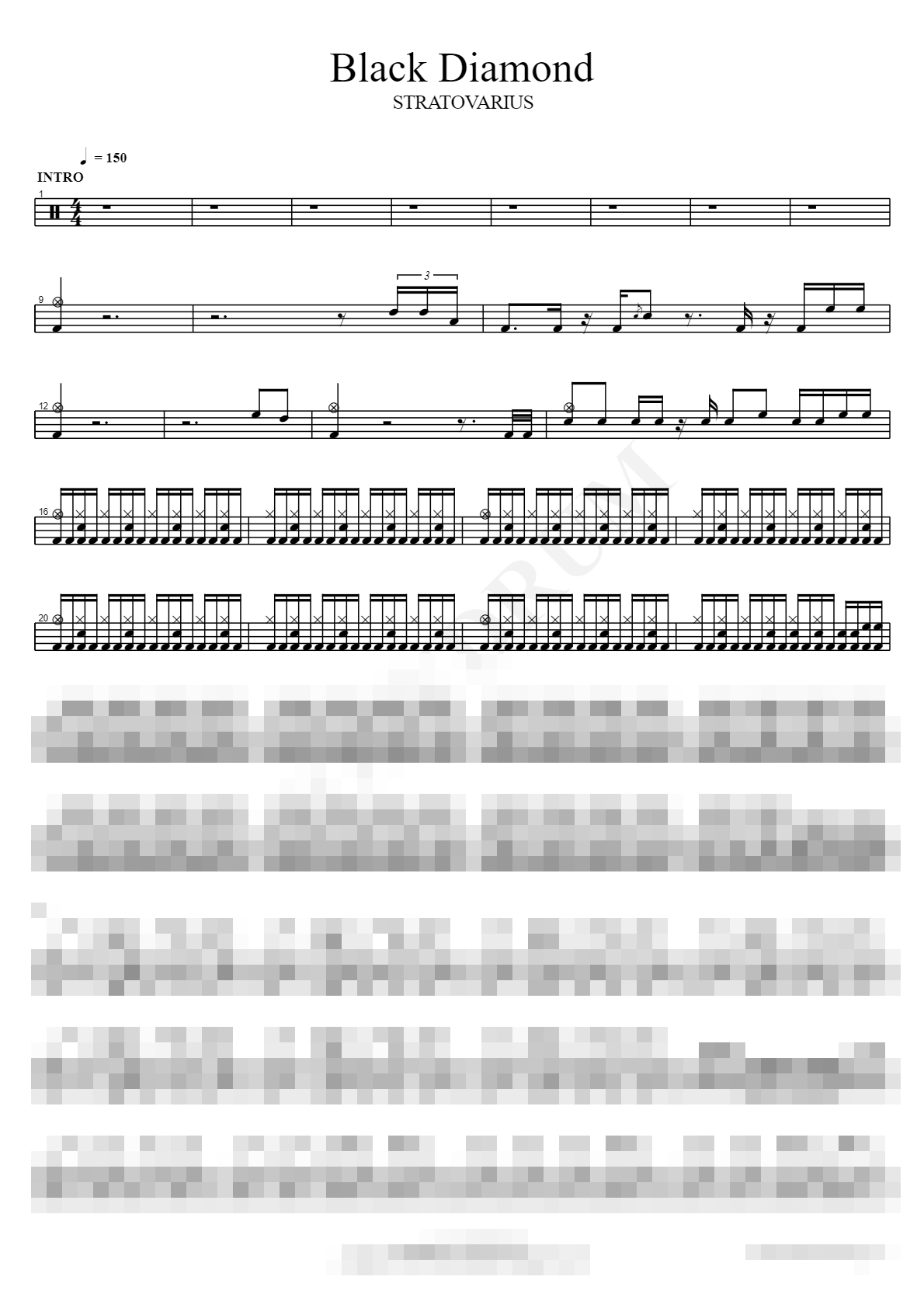 Black Diamond Sheet Music Preview