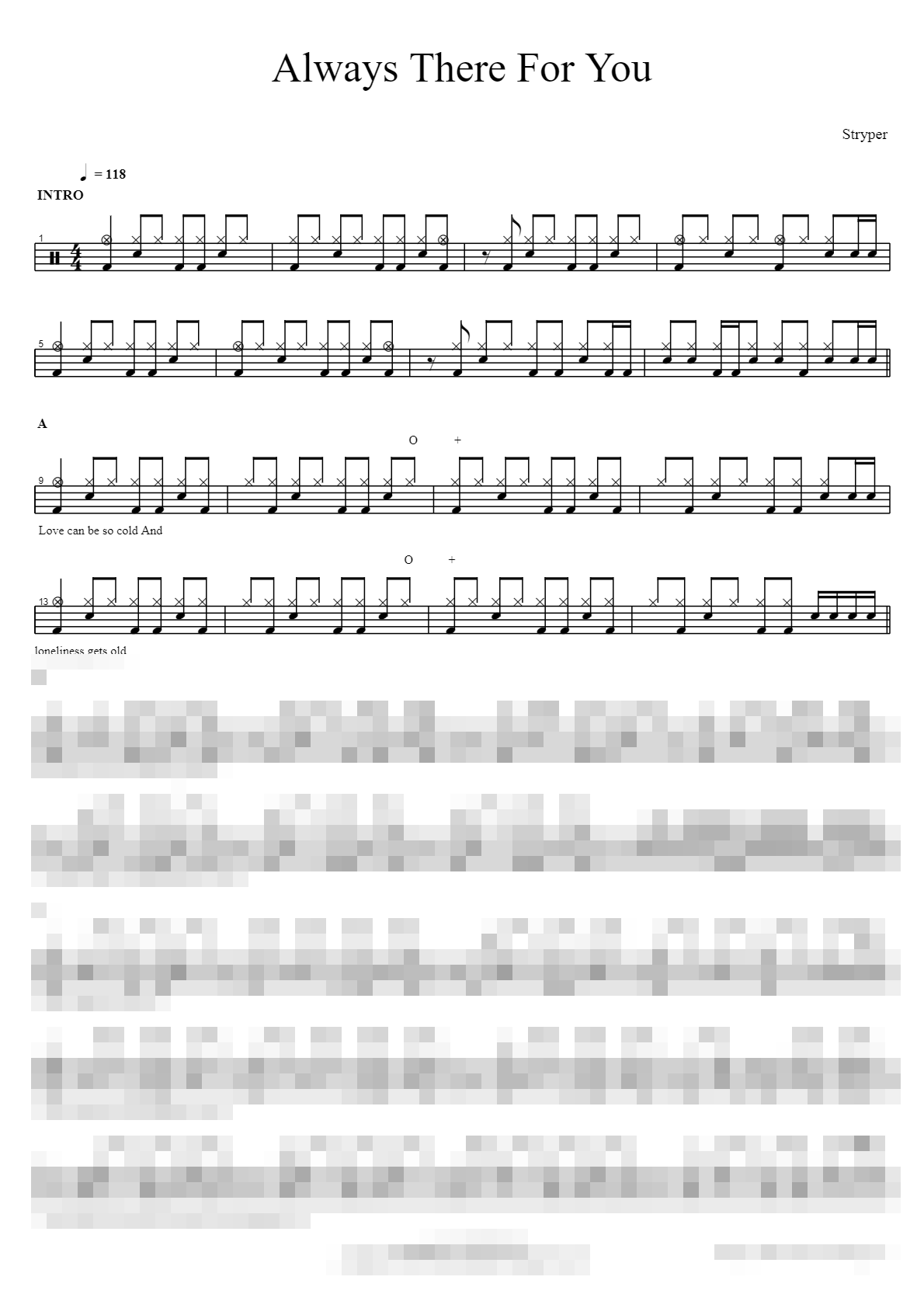 Always There For You Sheet Music Preview