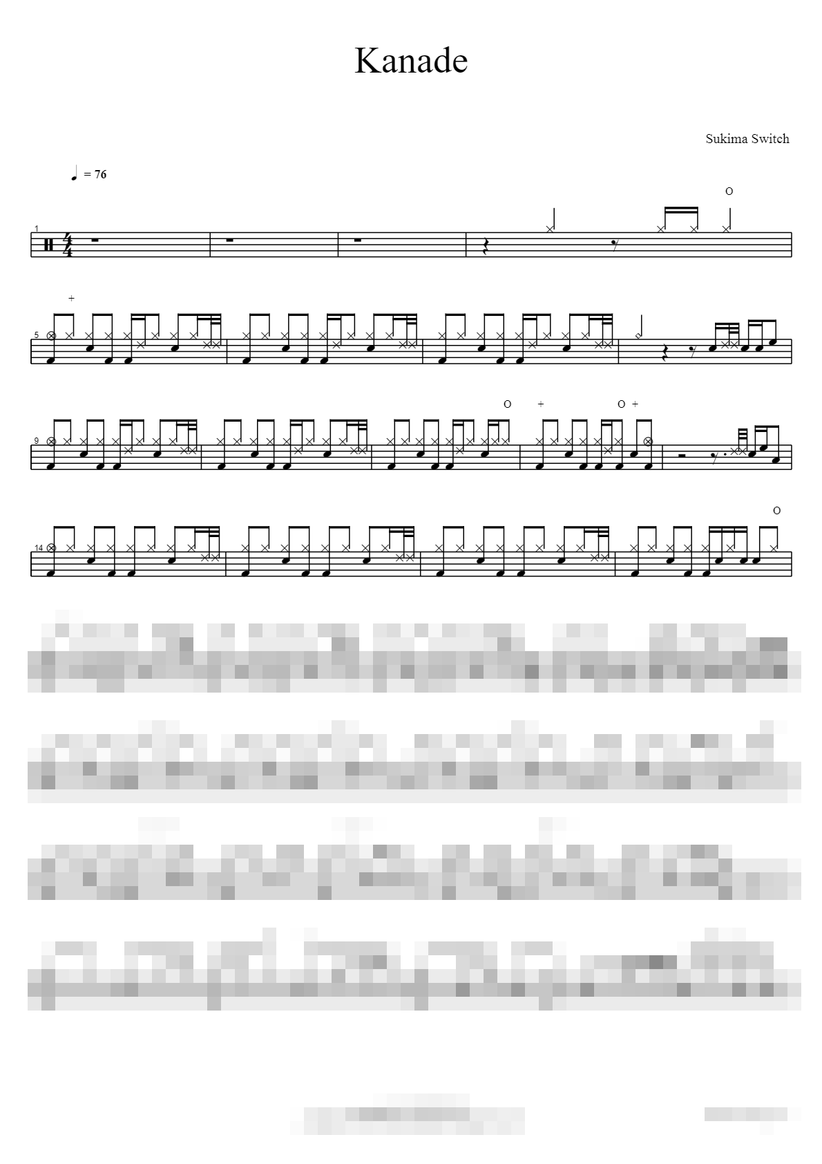 Kanade Sheet Music Preview