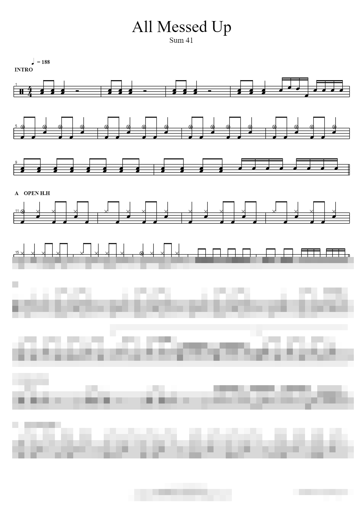 All Messed Up Sheet Music Preview