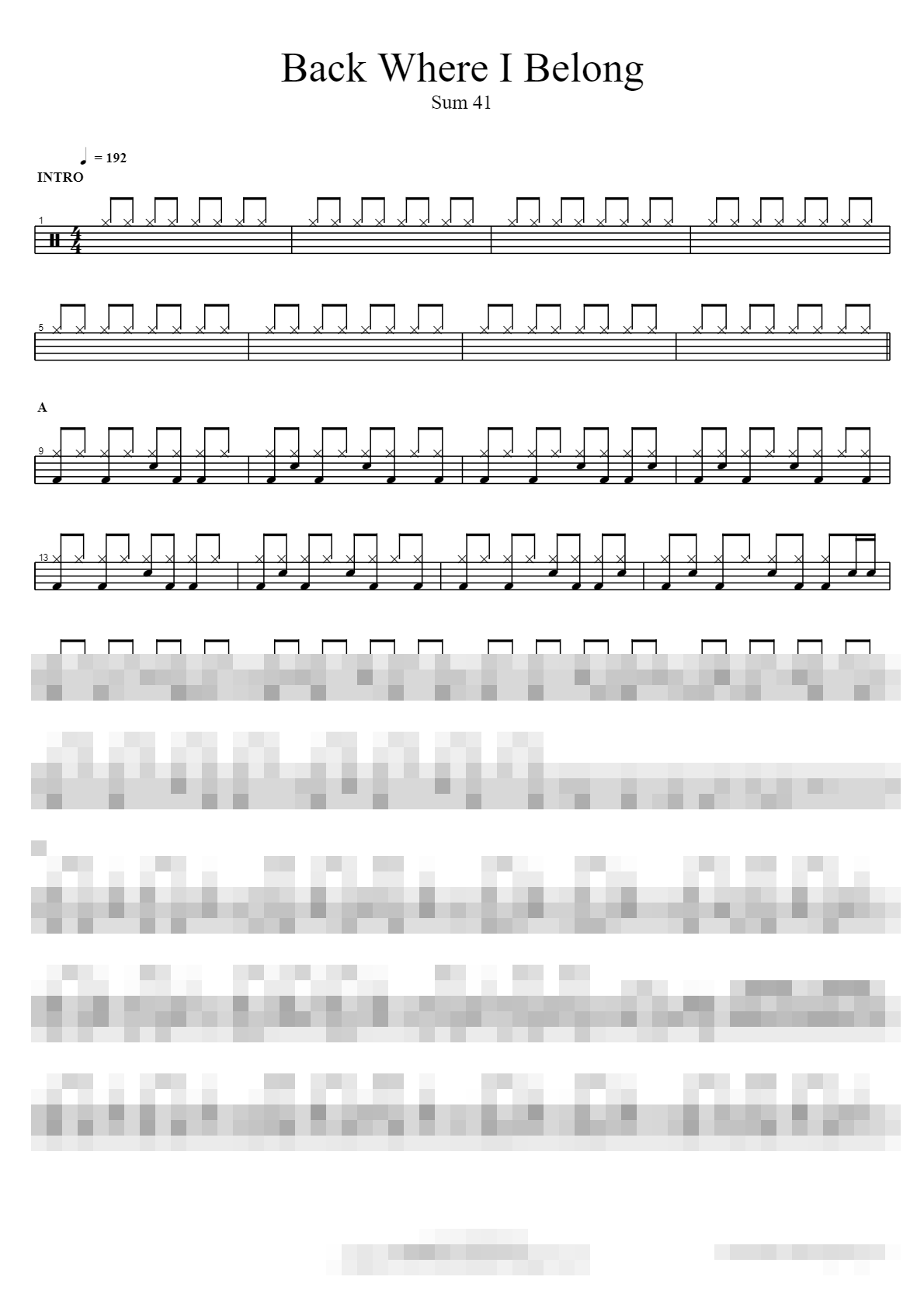 Back Where I Belong Sheet Music Preview