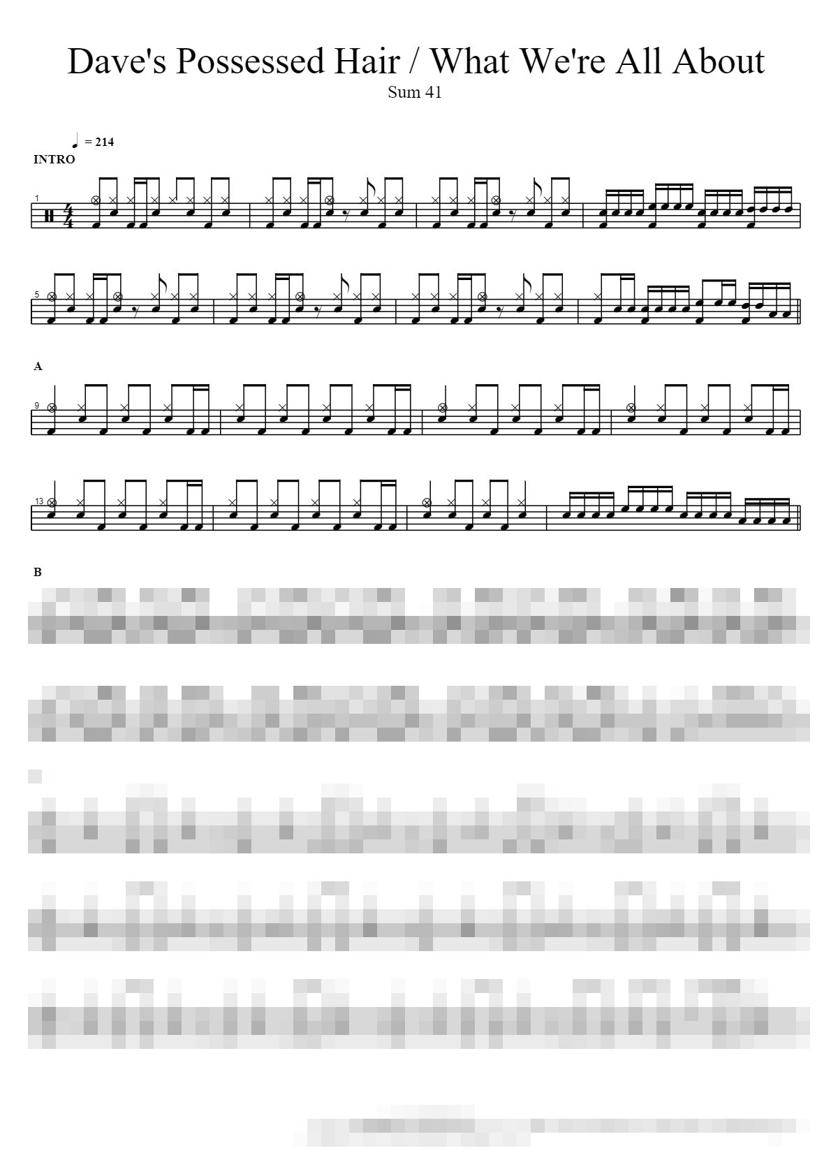 Dave's Possessed Hair_What We're All About Sheet Music Preview