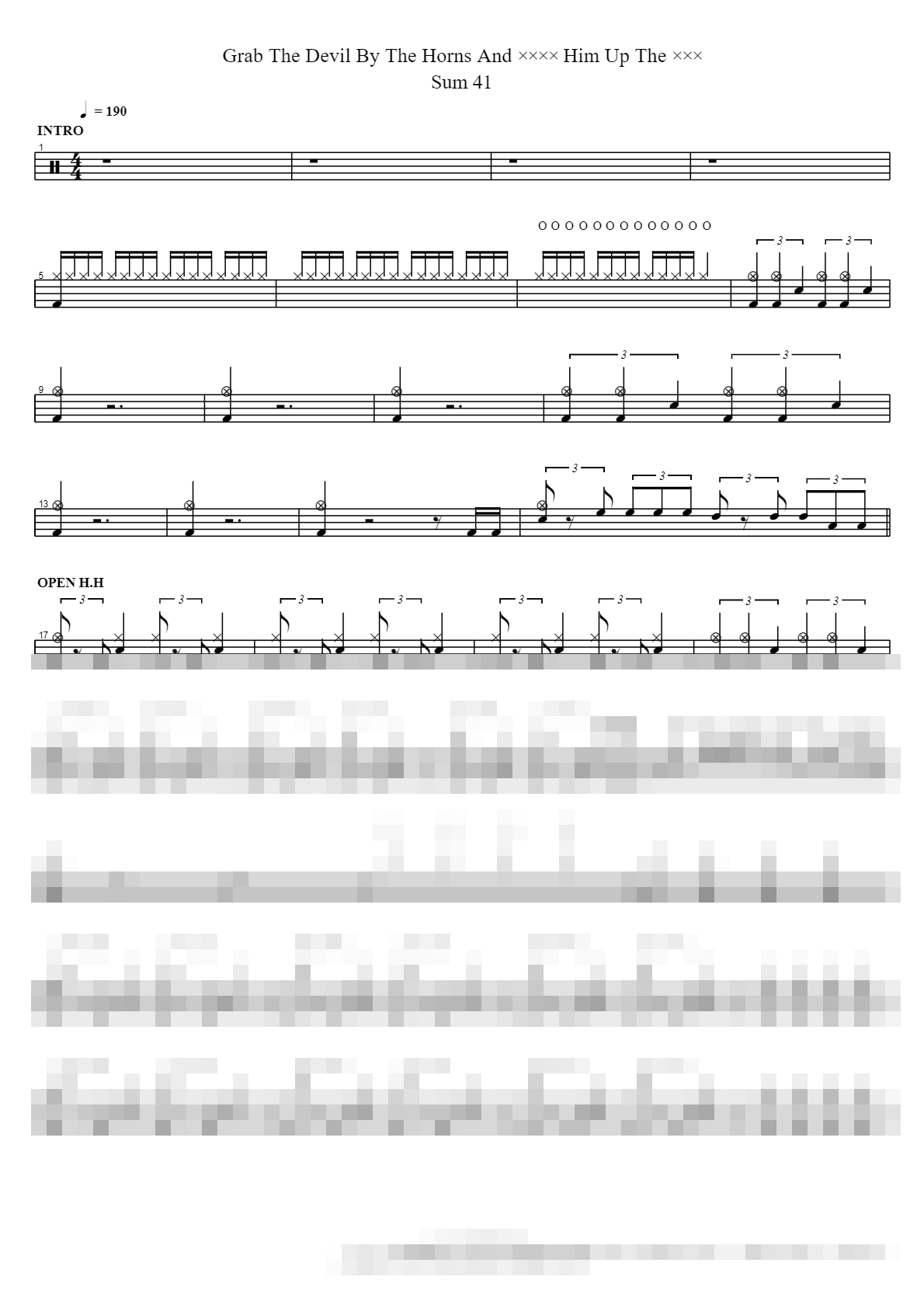Grab The Devil By The Horns And ×××× Him Up The ××× Sheet Music Preview