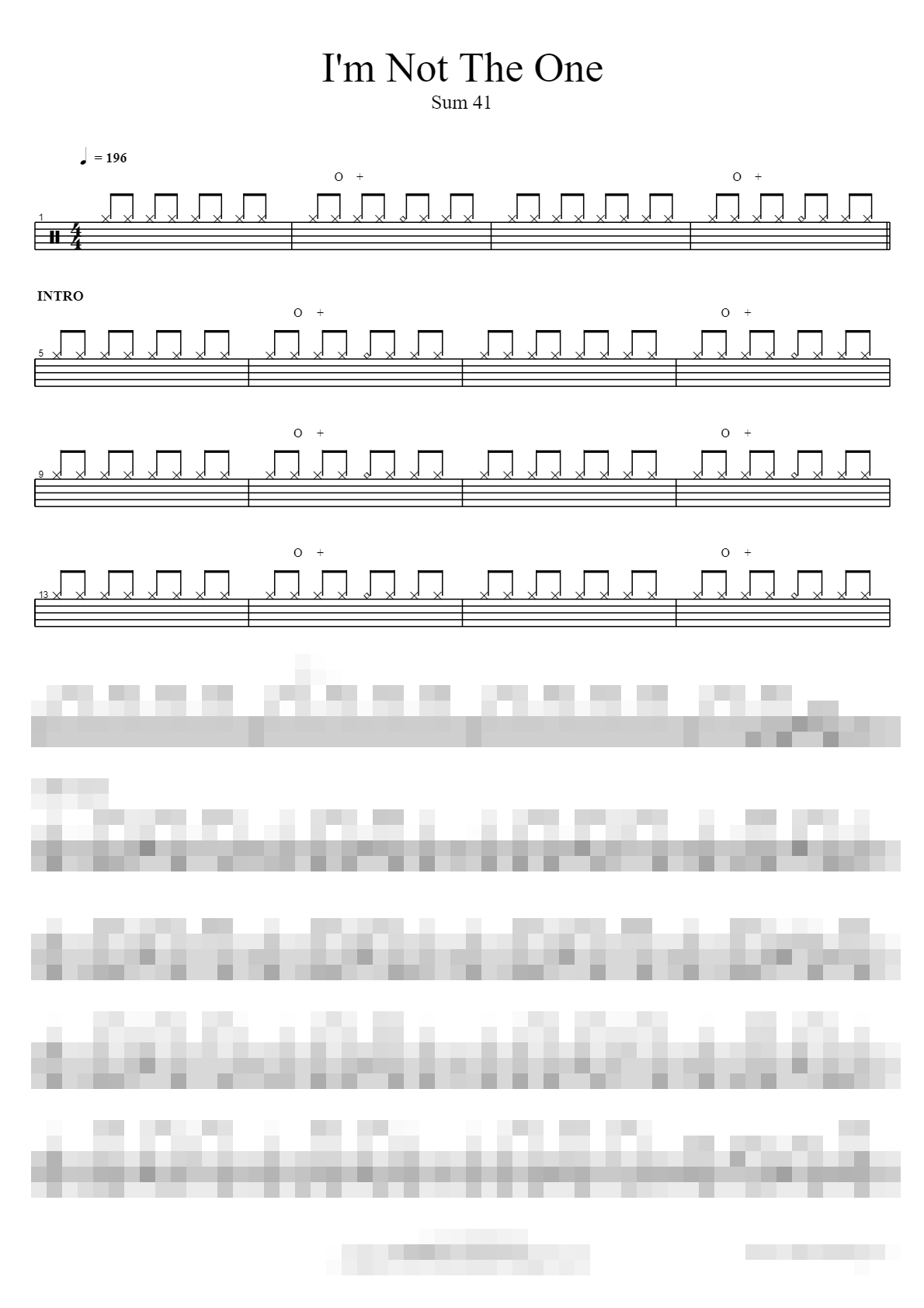I'm Not The One Sheet Music Preview
