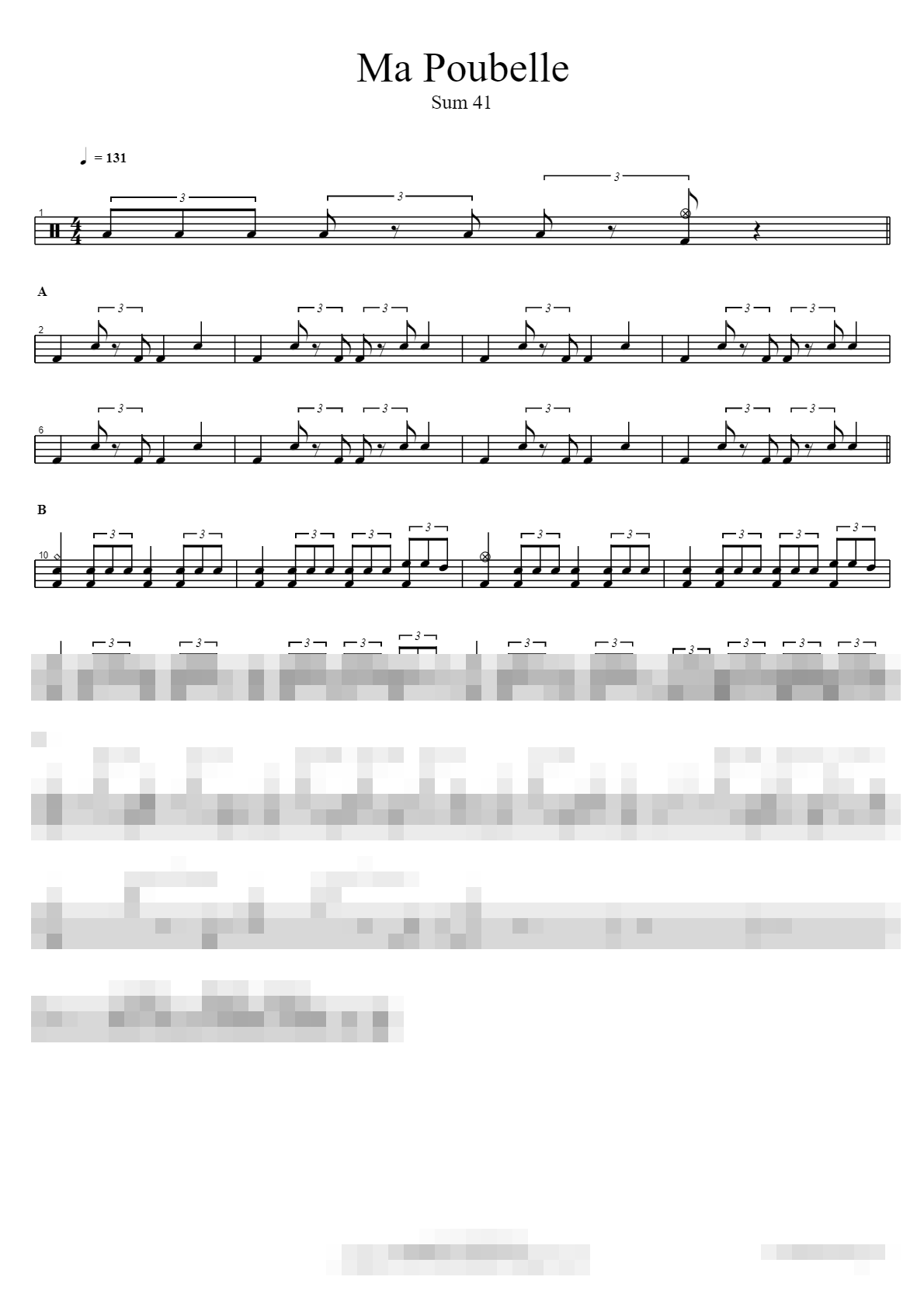 Ma Poubelle Sheet Music Preview