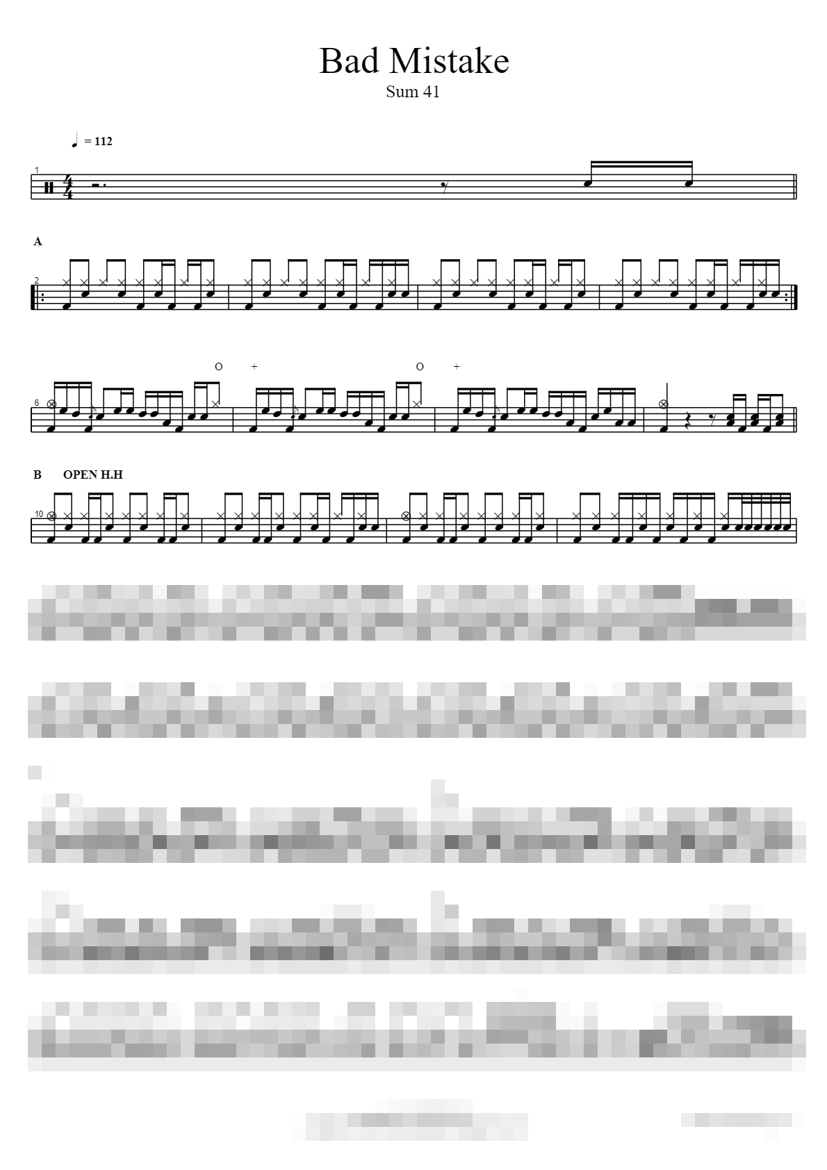 Bad Mistake Sheet Music Preview