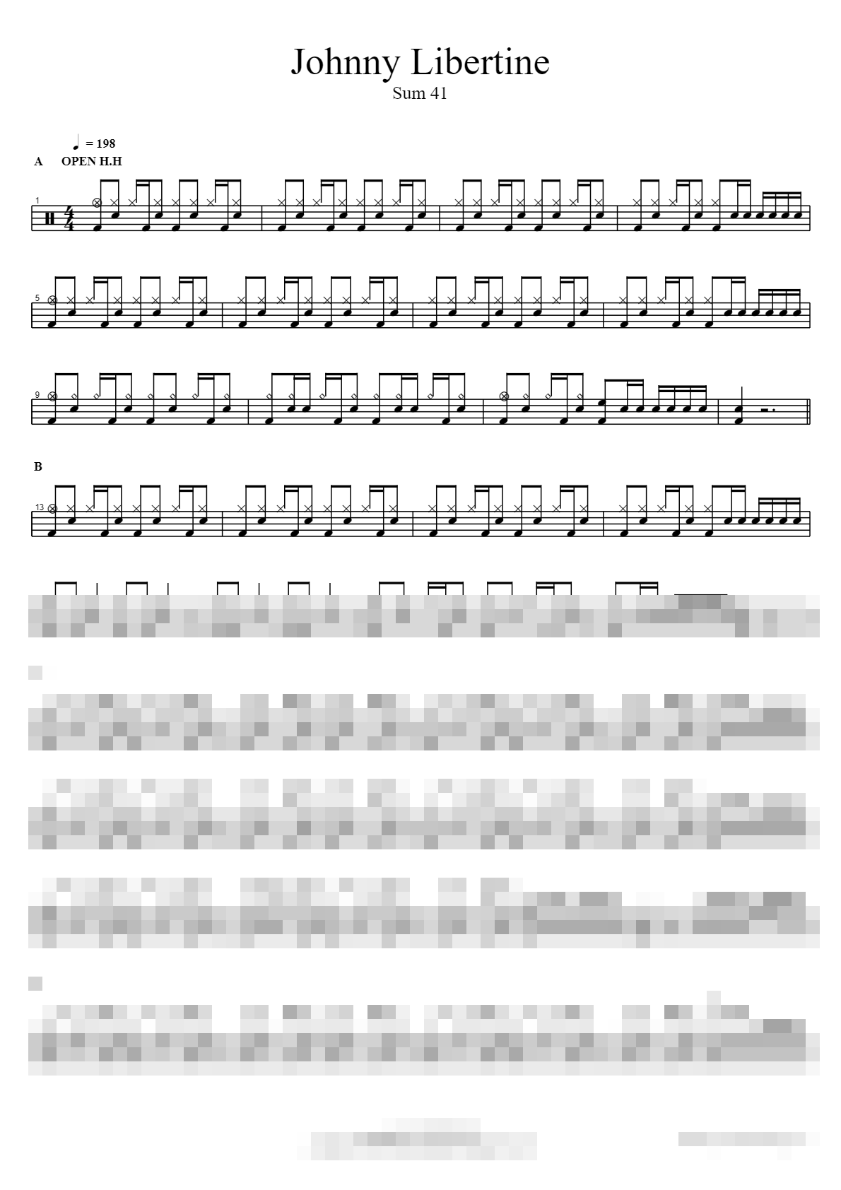 Johnny Libertine Sheet Music Preview