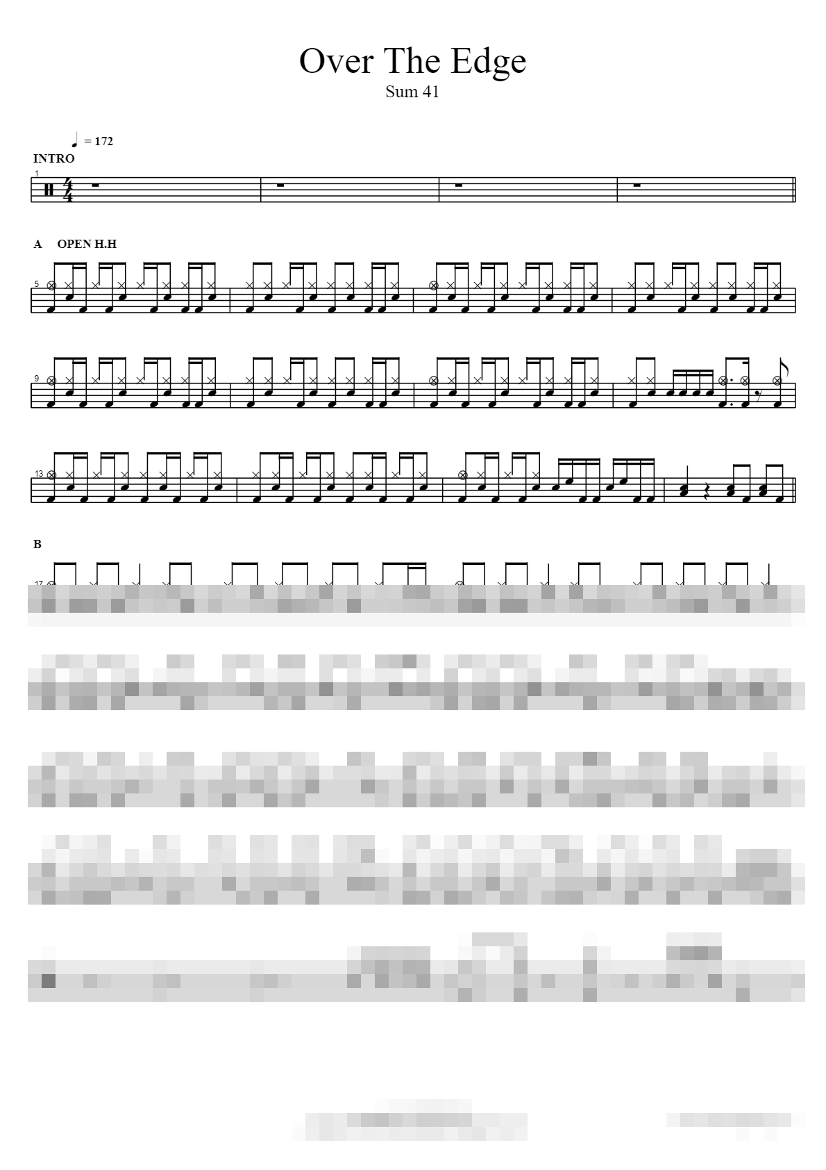 Over The Edge Sheet Music Preview