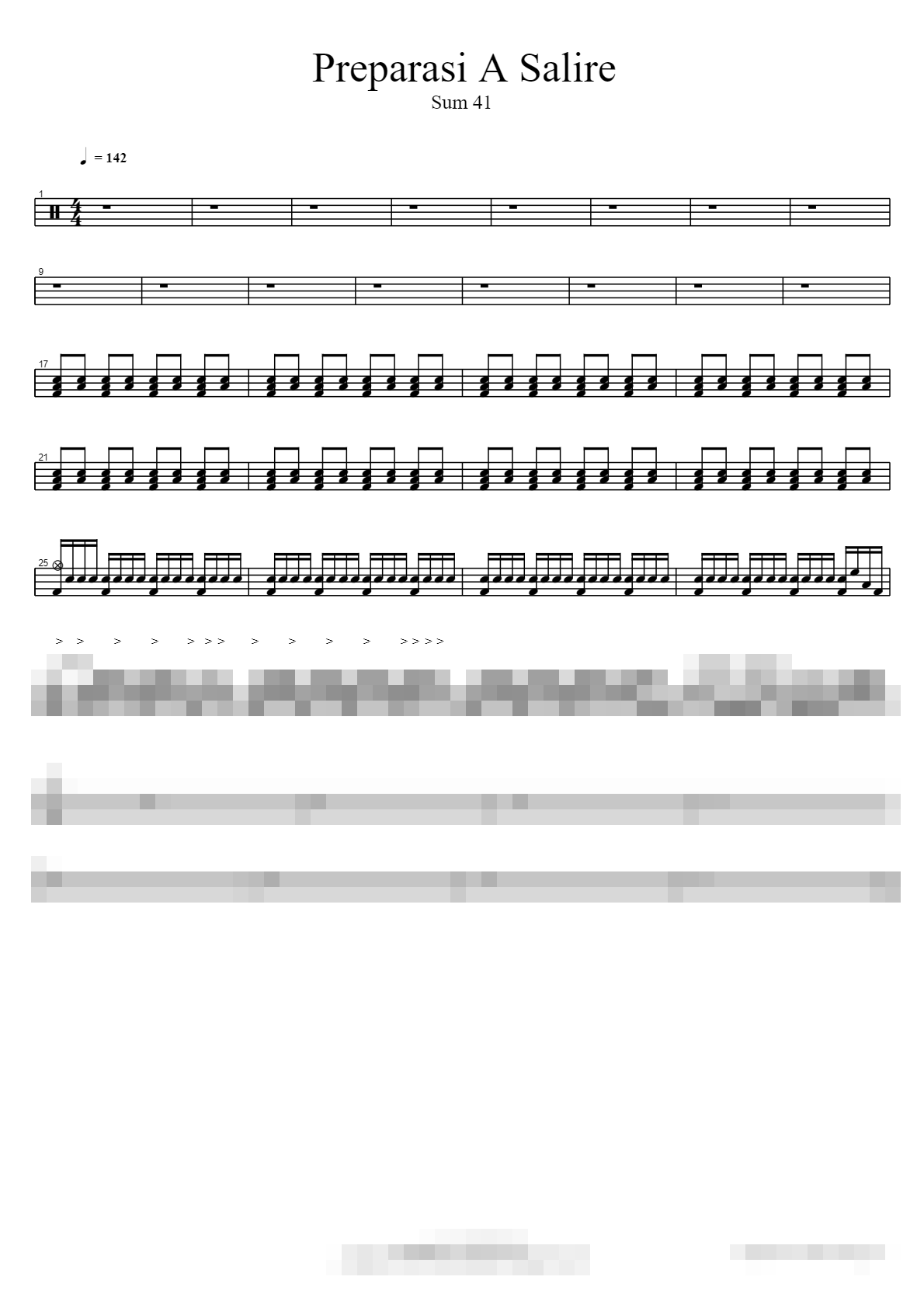 Preparasi A Salire Sheet Music Preview
