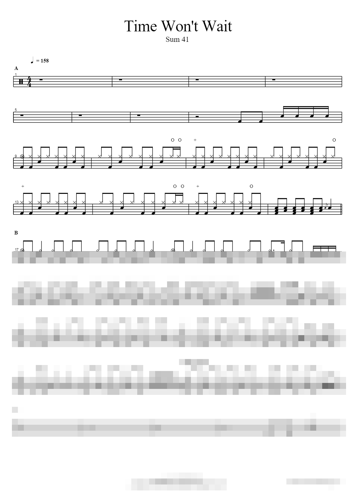 Time Won't Wait Sheet Music Preview