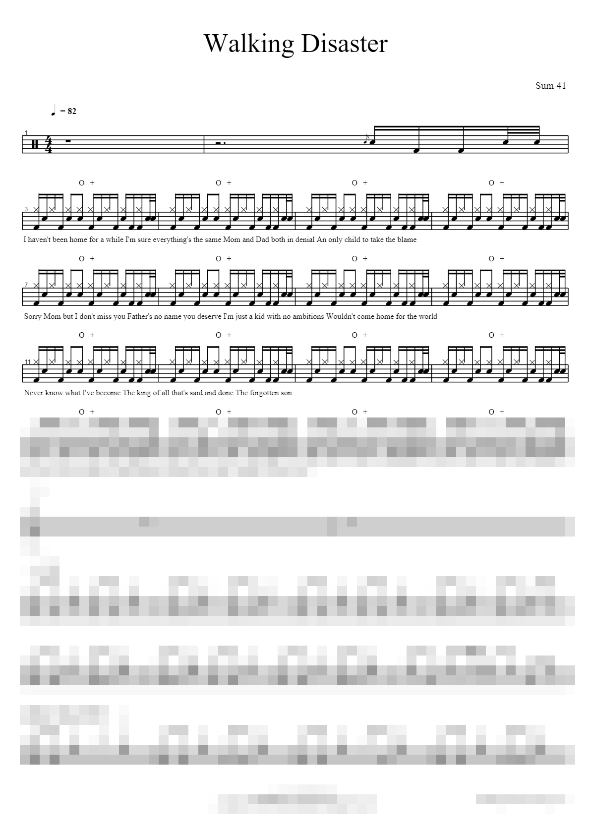 Walking Disaster Sheet Music Preview