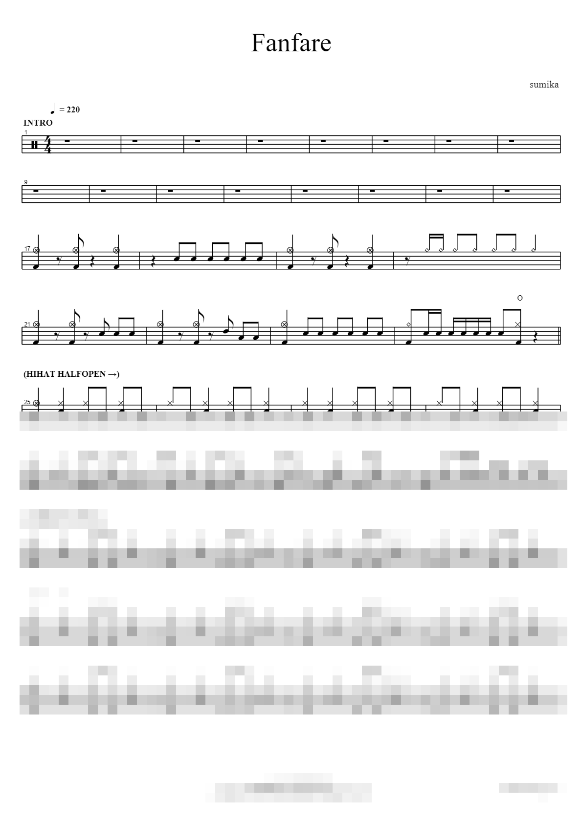 Fanfare Sheet Music Preview