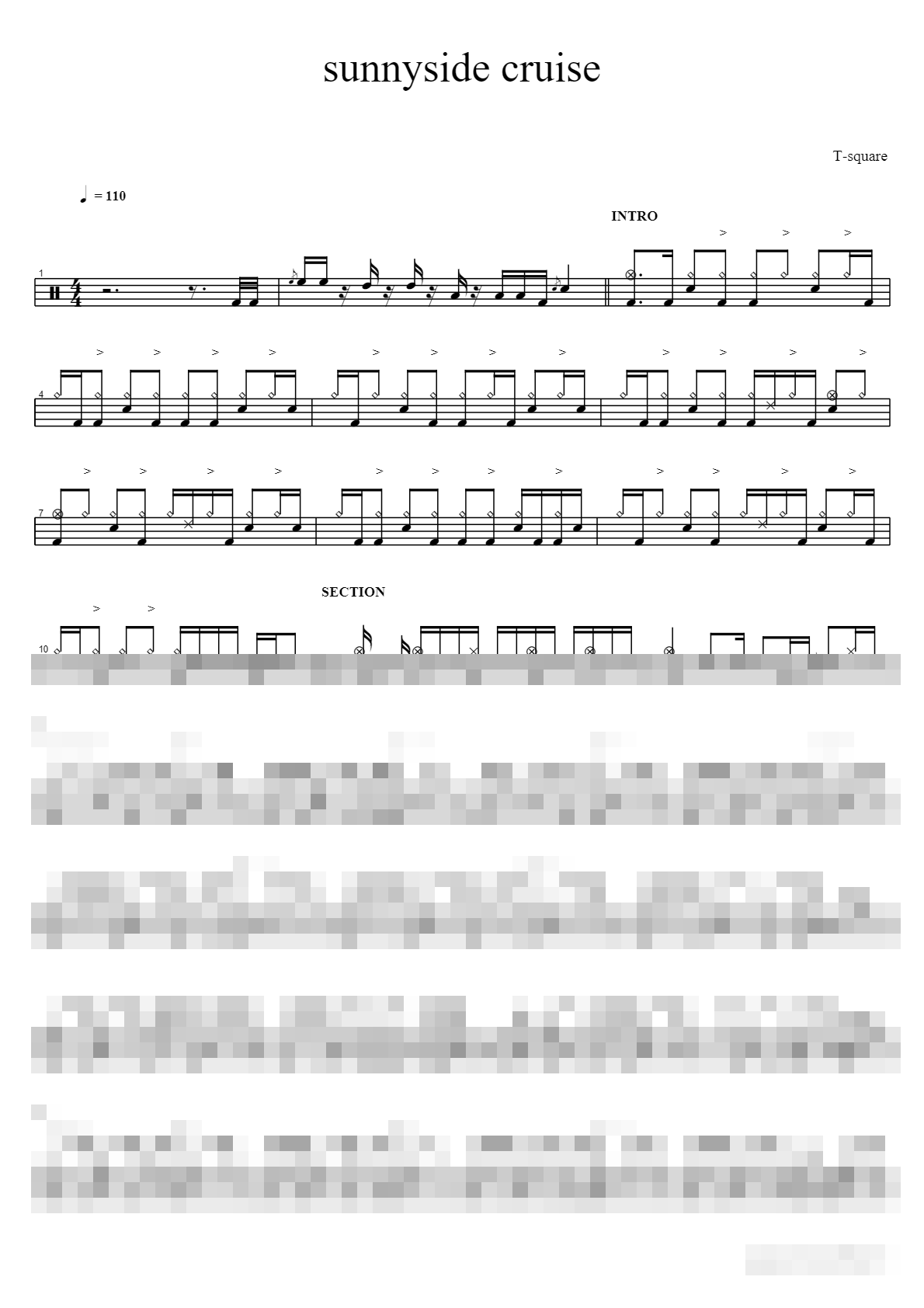 sunnyside cruise Sheet Music Preview
