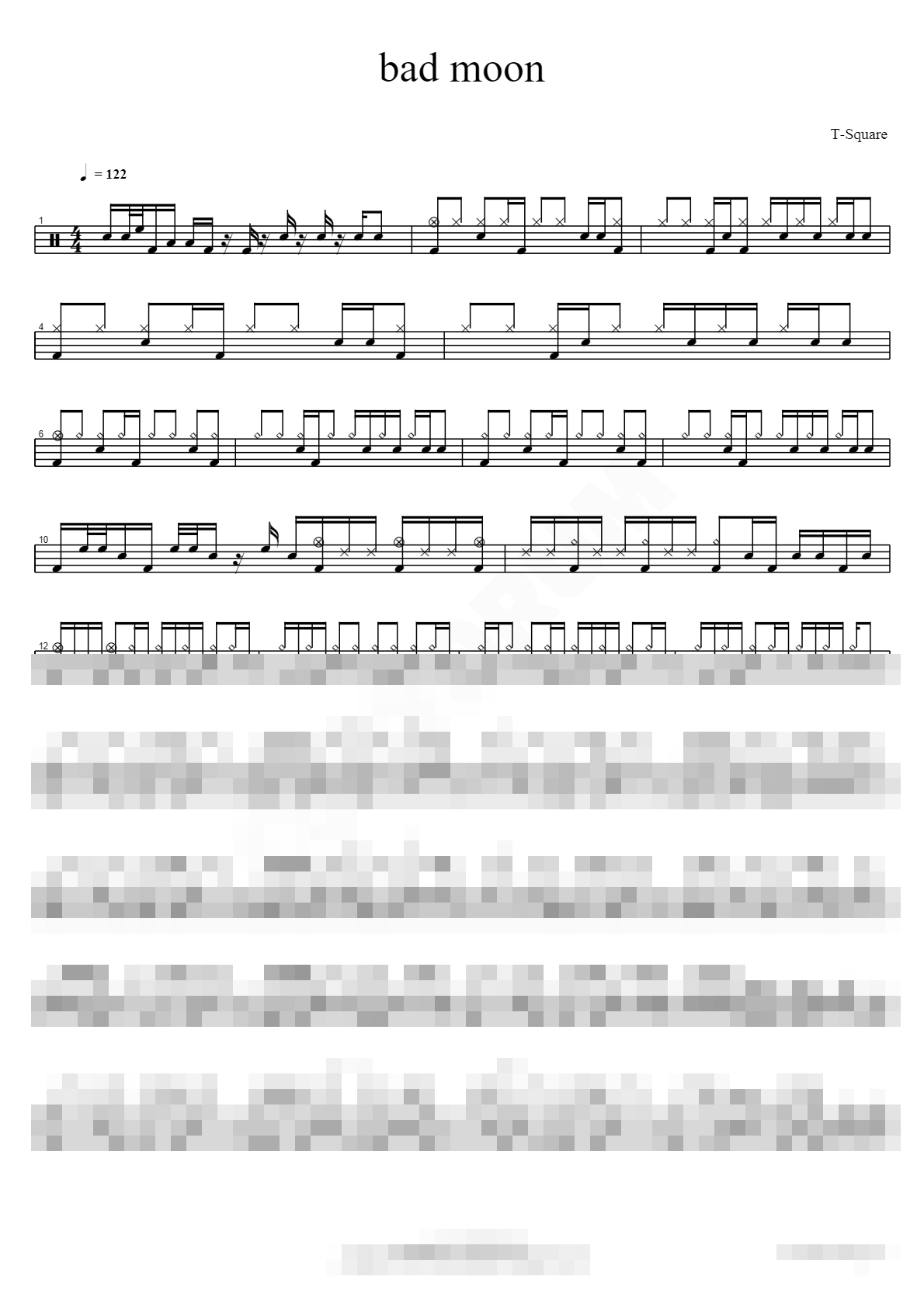 bad moon Sheet Music Preview