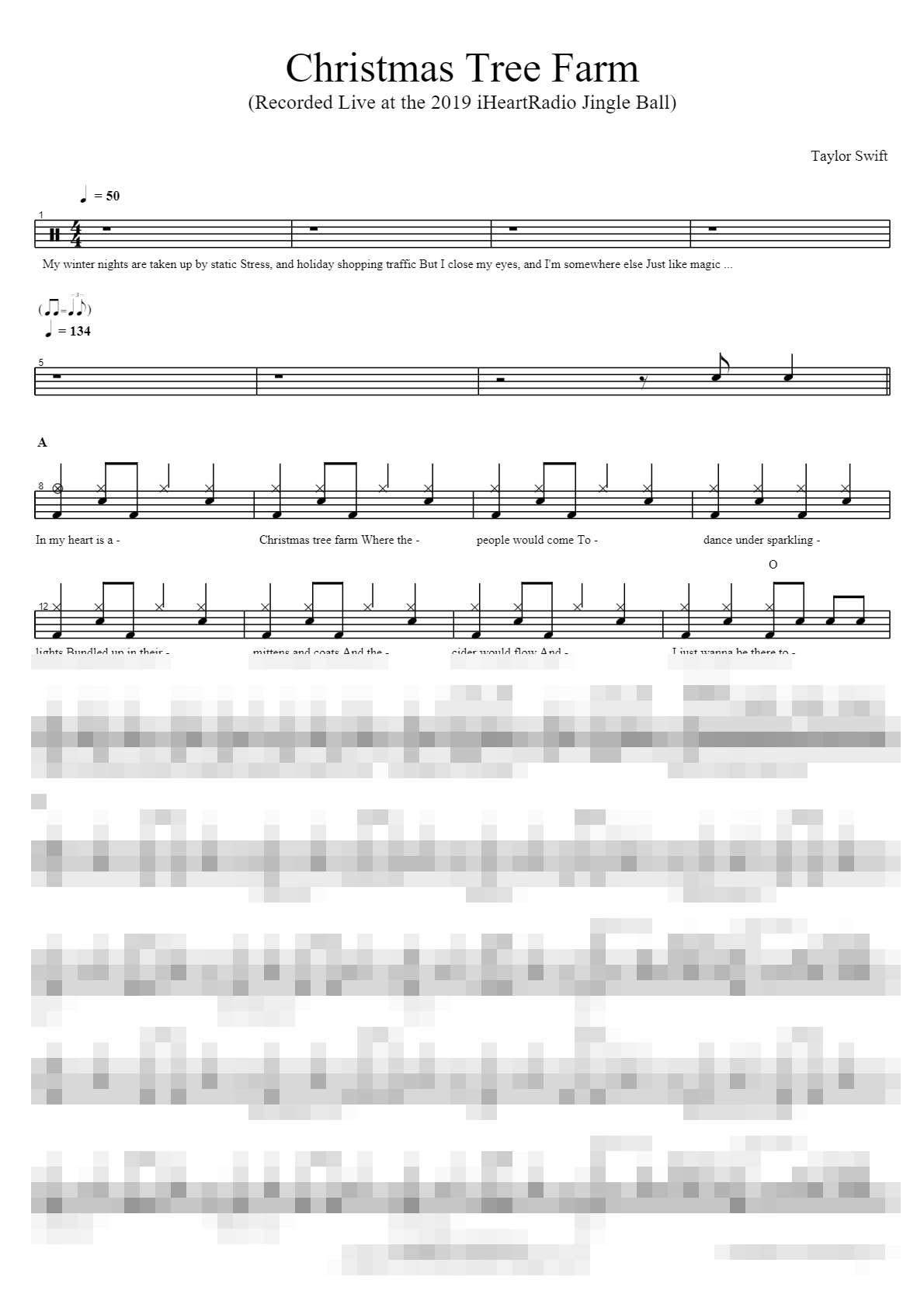 Christmas Tree Farm (Recorded Live at the 2019 iHeartRadio Jingle Ball) Sheet Music Preview