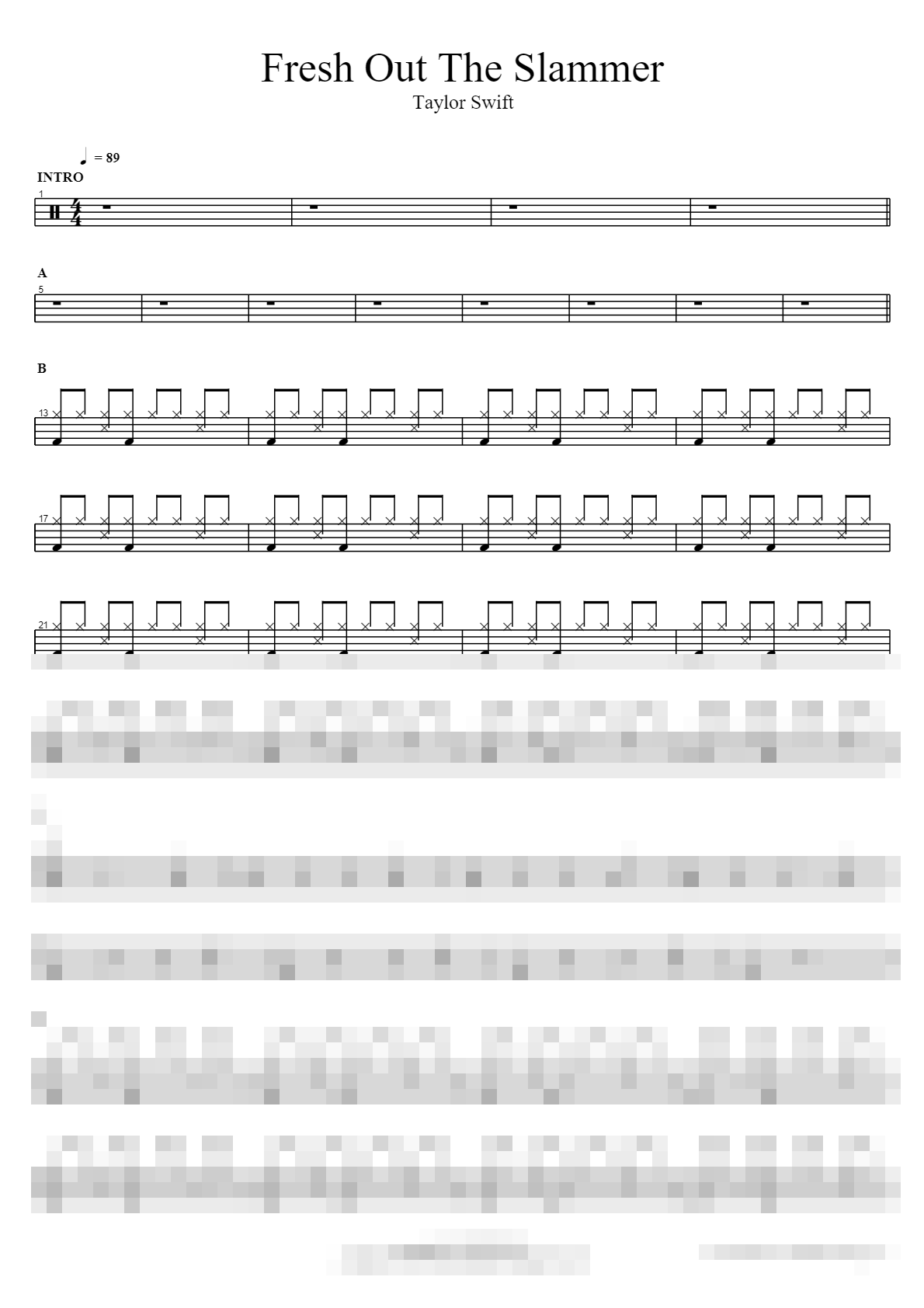 Fresh Out The Slammer Sheet Music Preview