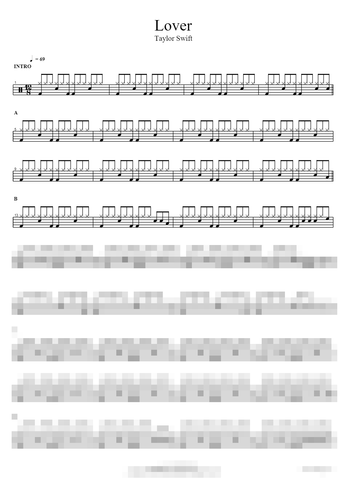 Lover Sheet Music Preview