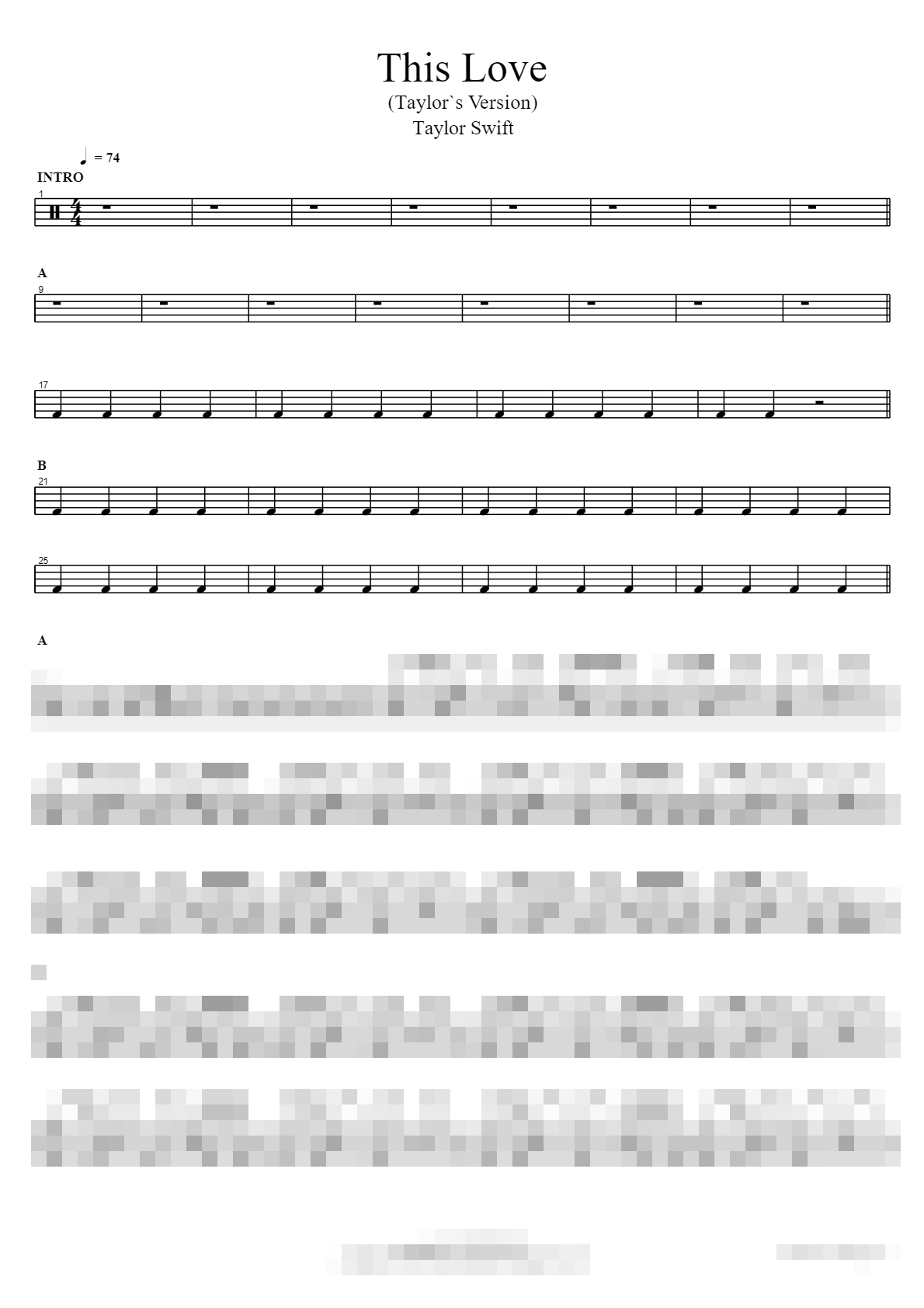 This Love (Taylor’s Version) Sheet Music Preview