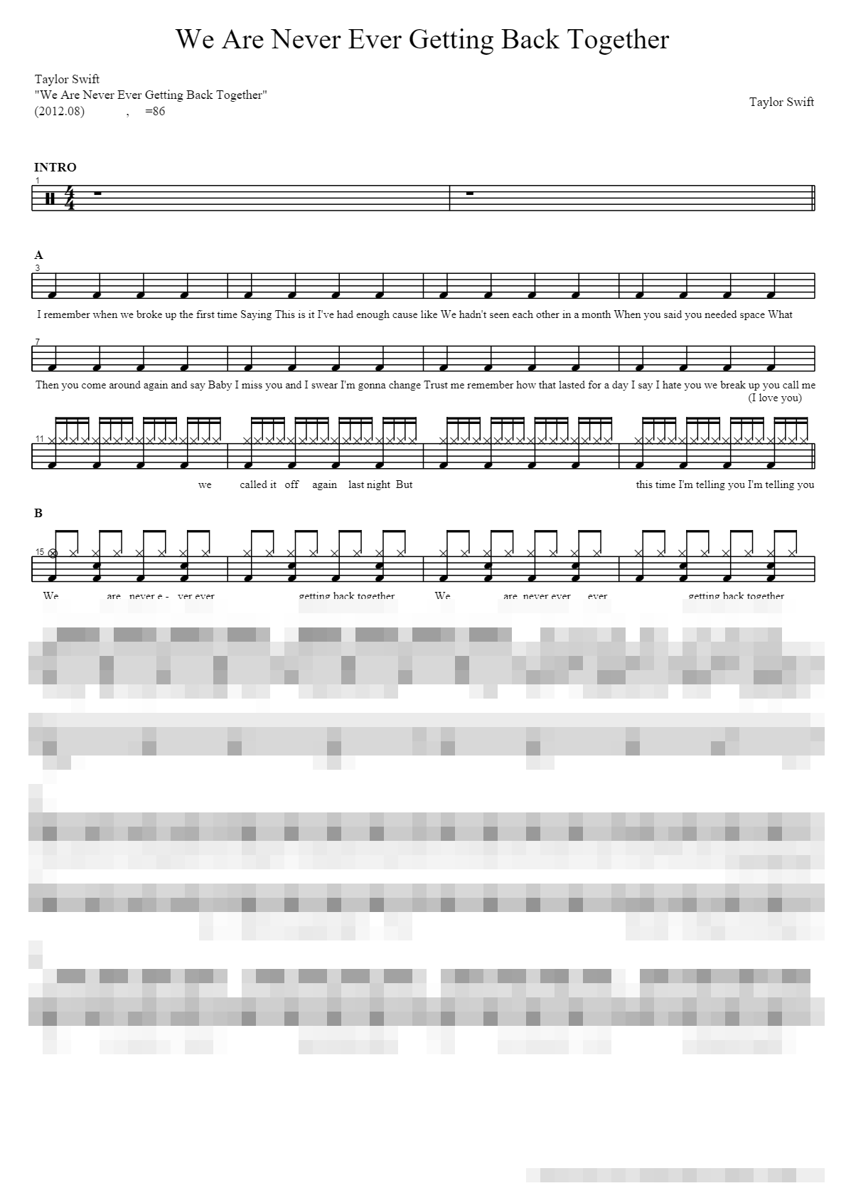 We Are Never Sheet Music Preview