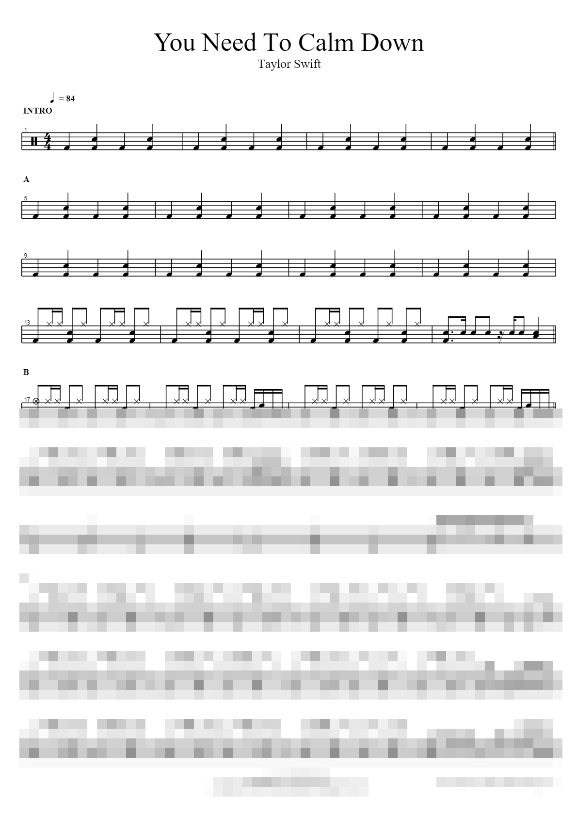 You Need To Calm Down Sheet Music Preview