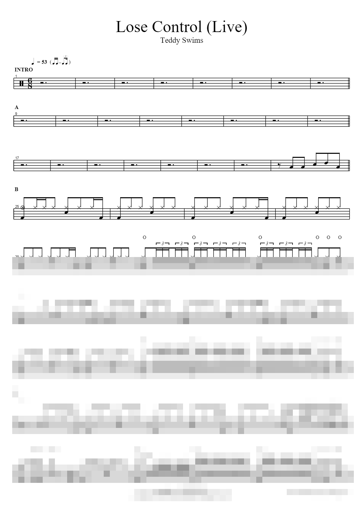 Lose Control (Live) Sheet Music Preview