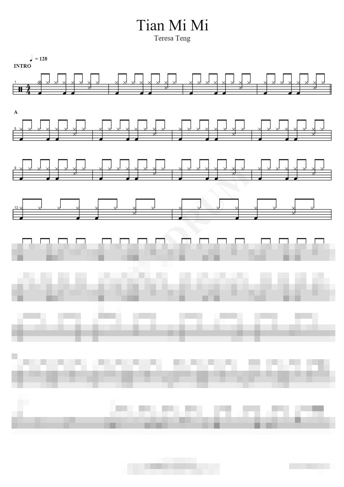 Tian Mi Mi Sheet Music Preview