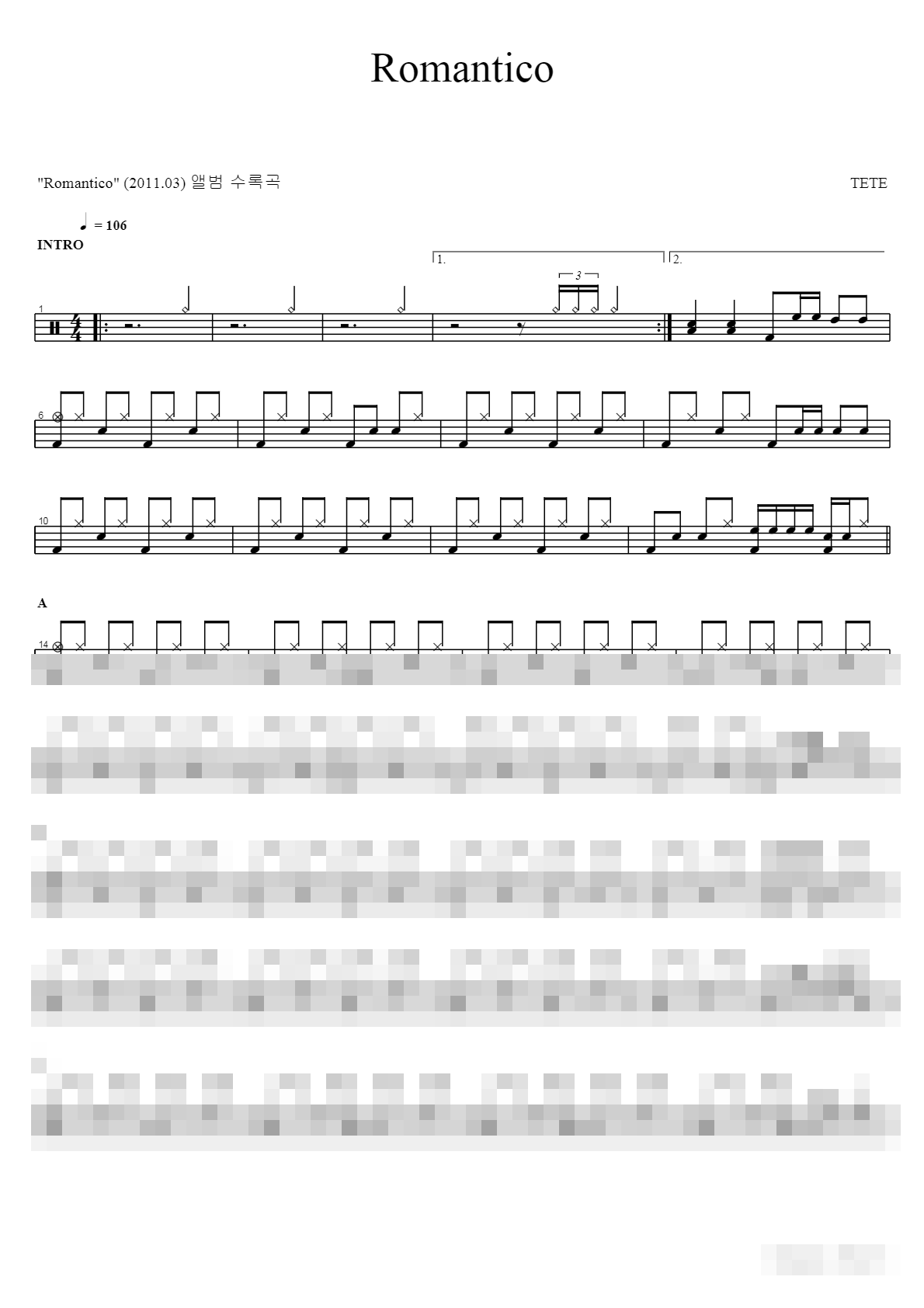 Romantico Sheet Music Preview
