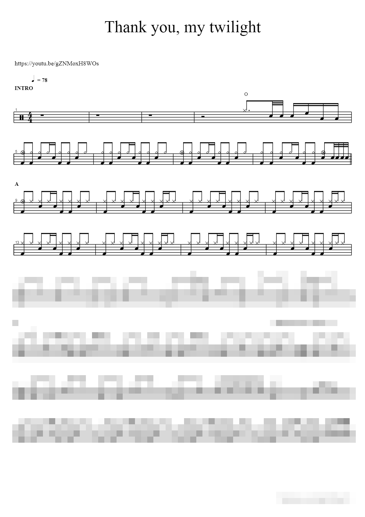 Thank you, my twilight Sheet Music Preview