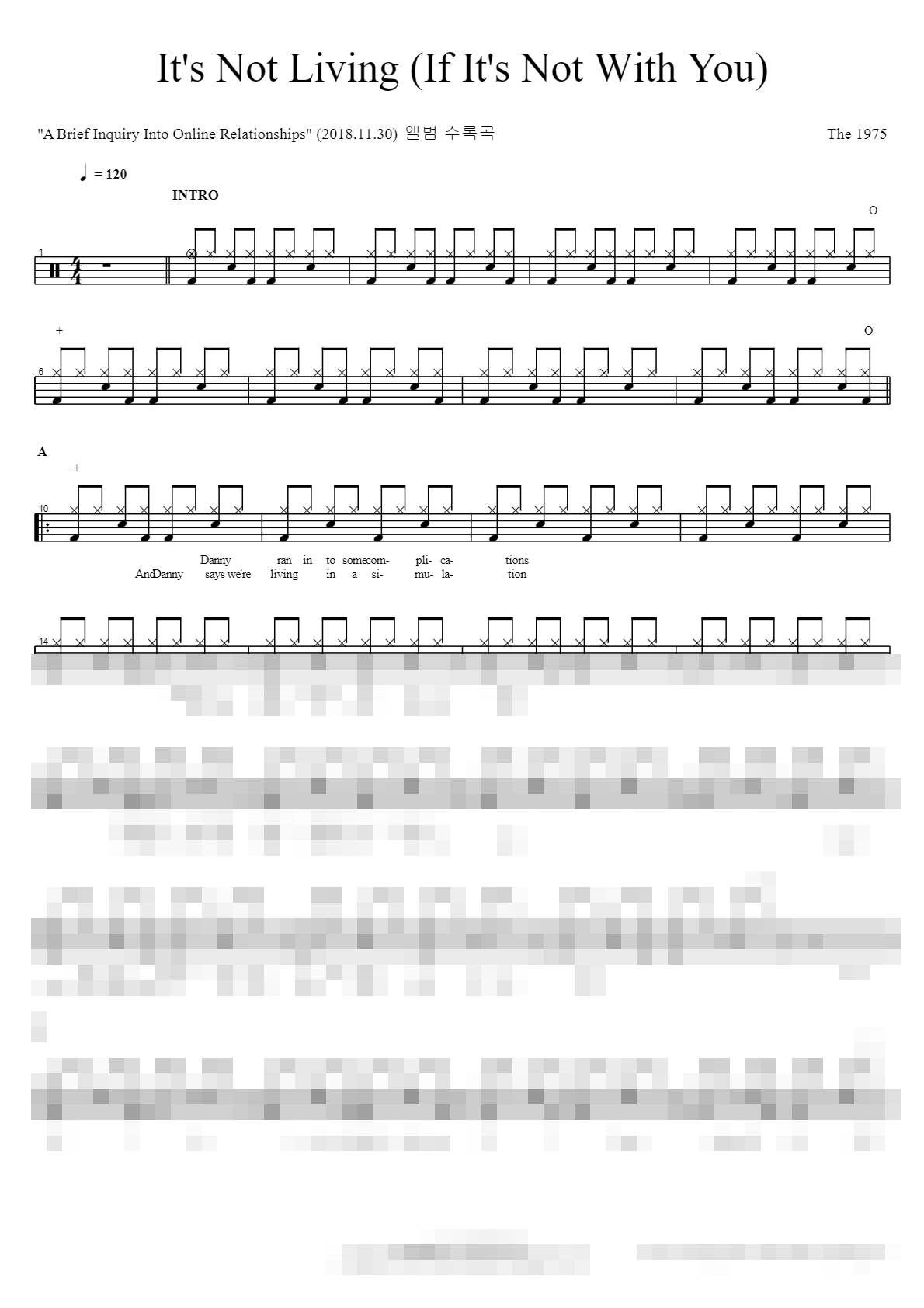 It's Not Living (If It's Not With You) Sheet Music Preview