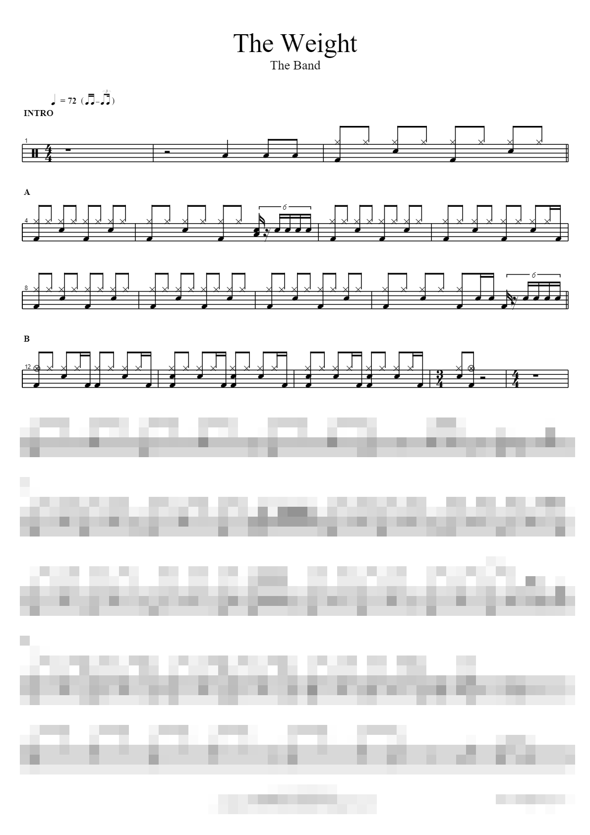 The Weight Sheet Music Preview
