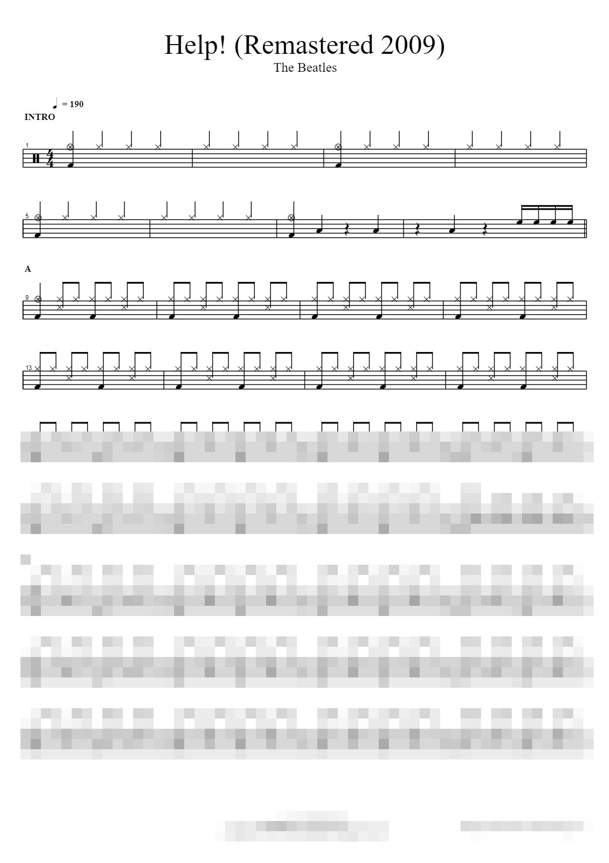 Help! (Remastered 2009) Sheet Music Preview