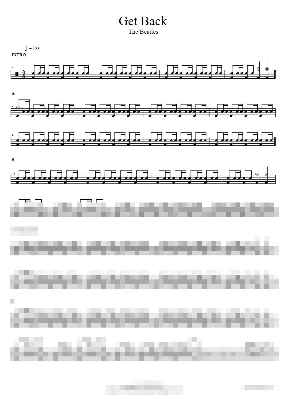 Get Back Sheet Music Preview