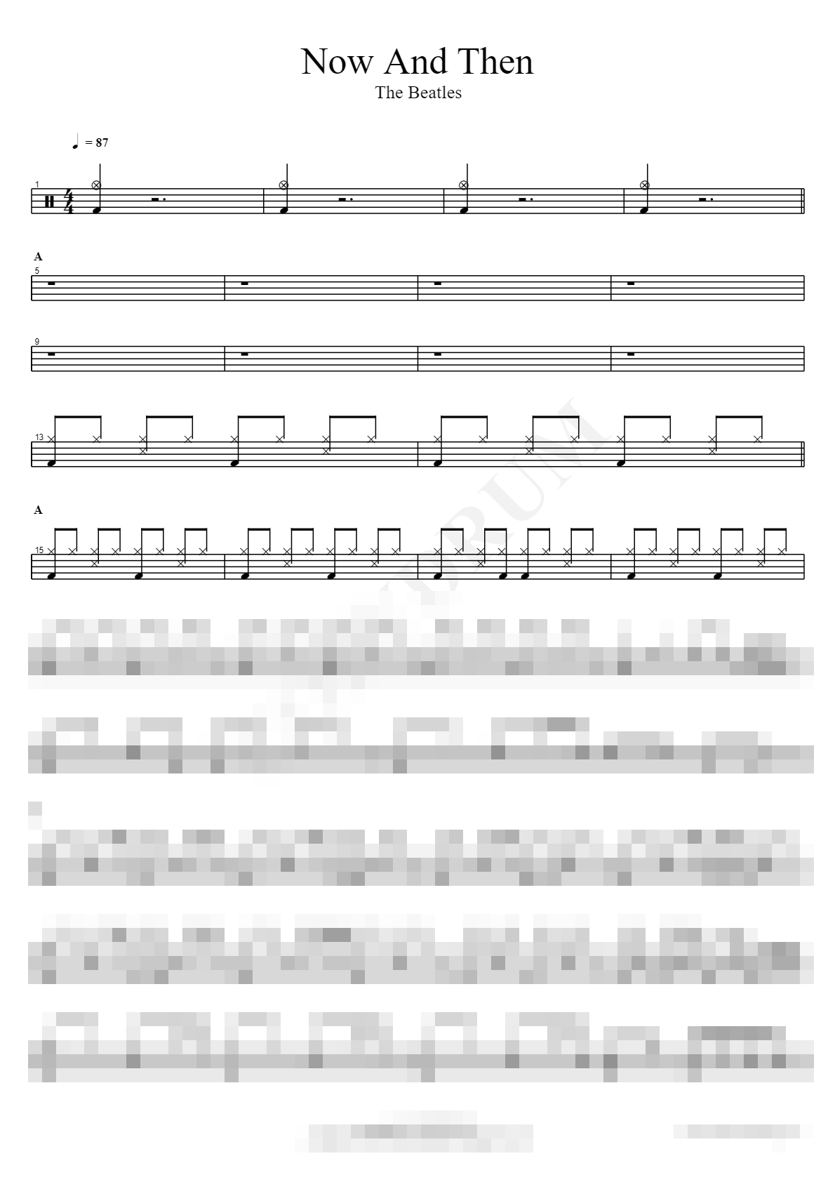 Now And Then Sheet Music Preview