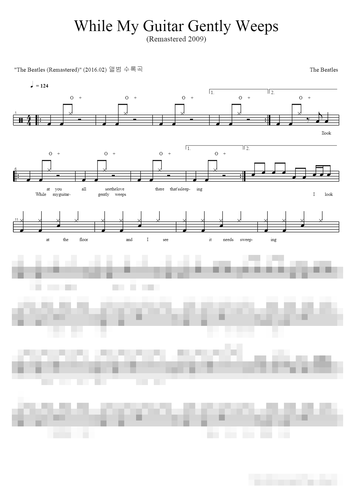 While My Guitar Gently Weeps Sheet Music Preview