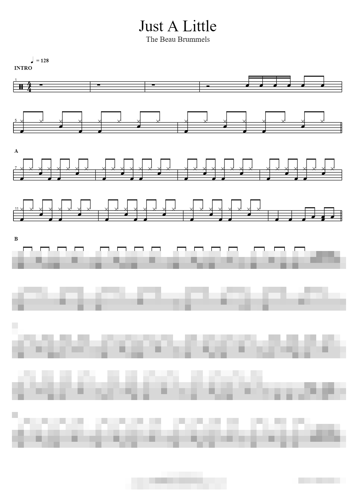 Just A Little Sheet Music Preview
