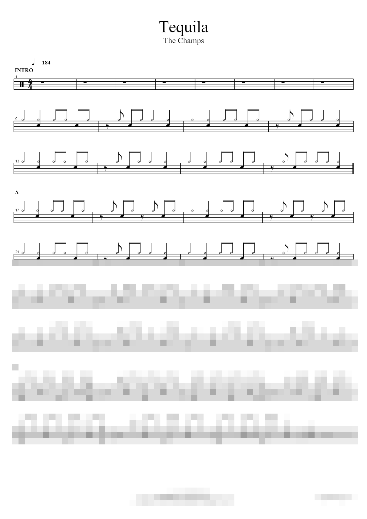 Tequila Sheet Music Preview