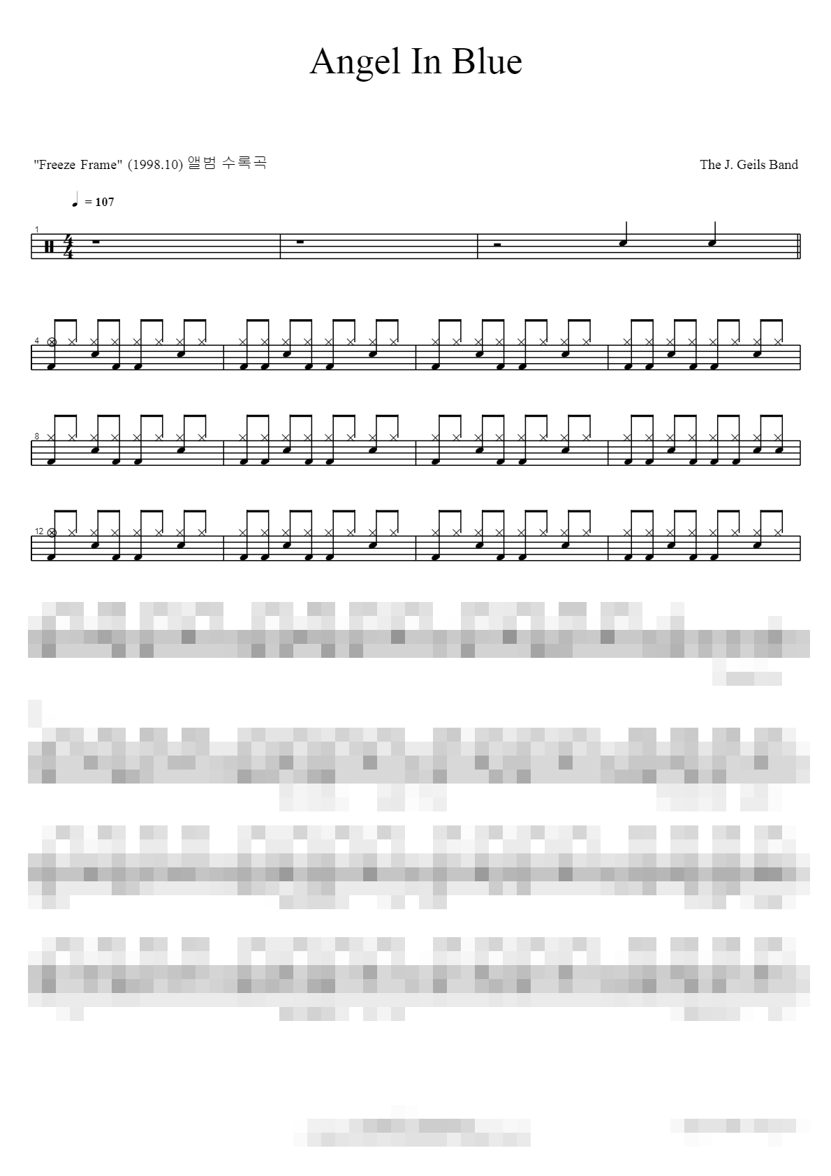 Angel In Blue Sheet Music Preview