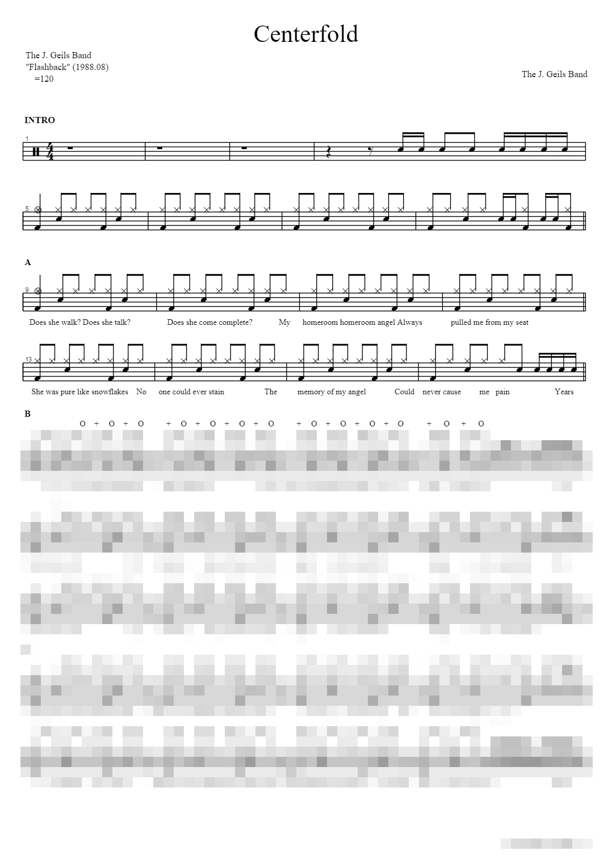 Centerfold Sheet Music Preview