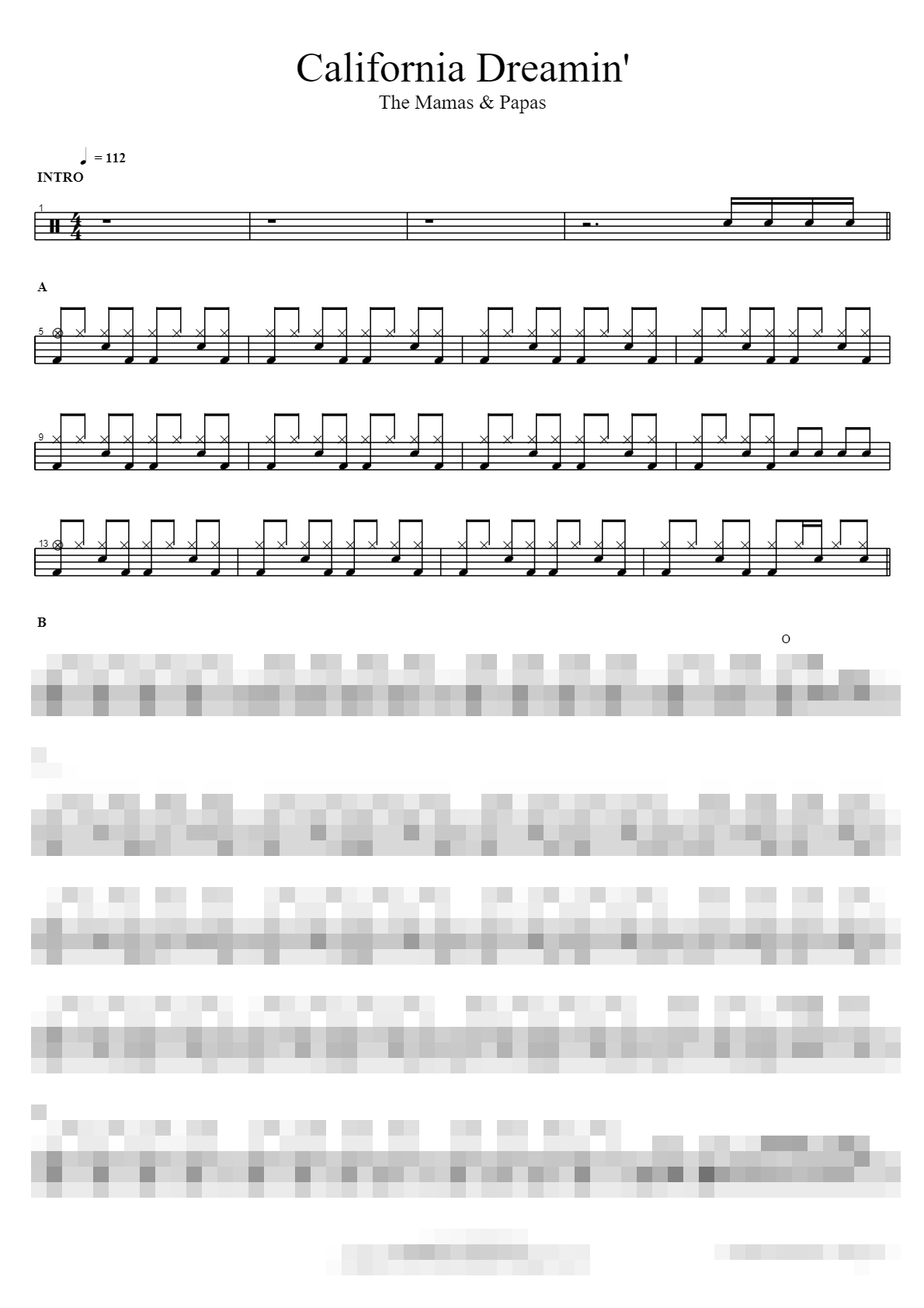 California Dreamin' Sheet Music Preview